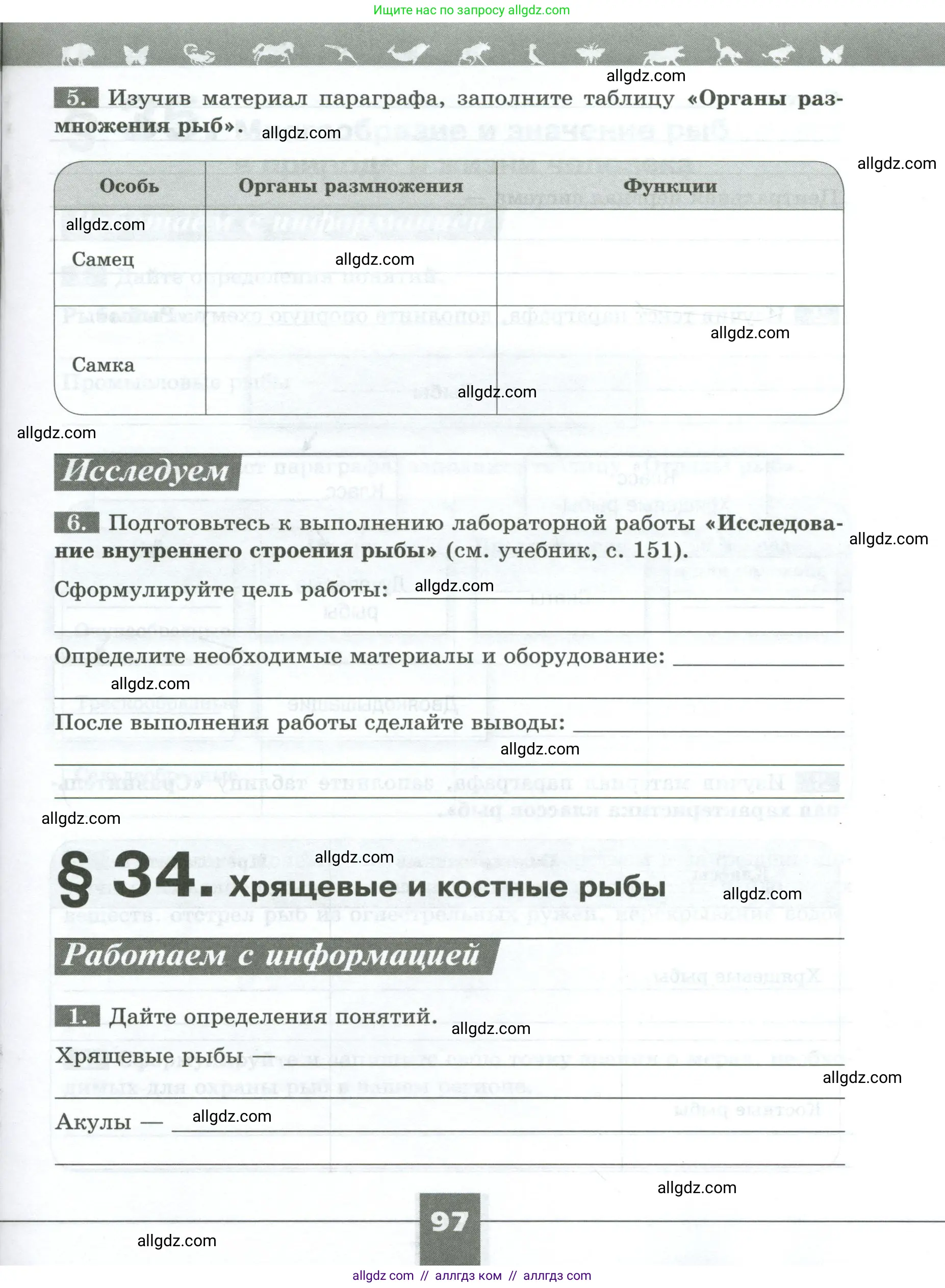 Биология, 8 класс рабочая тетрадь, авторы: Суматохин Сергей Витальевич, Пасечник Владимир Васильевич, Гапонюк Зоя Георгиевна, издательство Просвещение, Москва, 2023, оранжевого цвета, страница 97