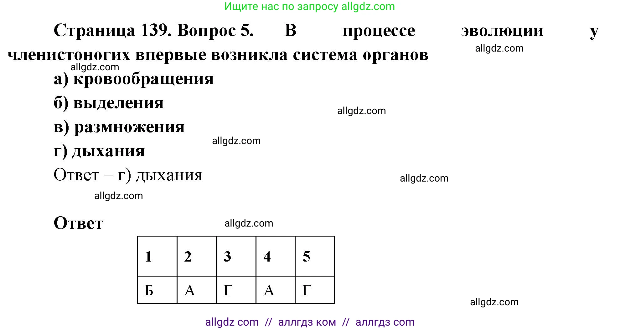 Биология, 8 класс рабочая тетрадь, авторы: Суматохин Сергей Витальевич, Пасечник Владимир Васильевич, Гапонюк Зоя Георгиевна, издательство Просвещение, Москва, 2023, оранжевого цвета, страница 139, номер 5, Решение