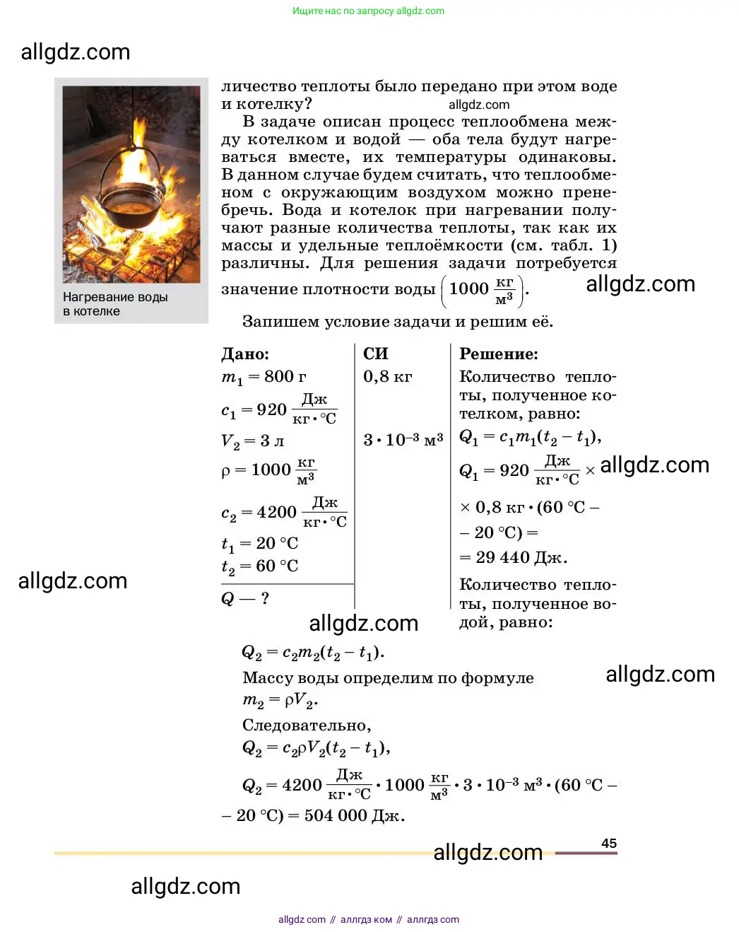 Физика, 8 класс Учебник, автор: Пёрышкин И М, издательство Просвещение, Москва, 2023, белого цвета, страница 45
