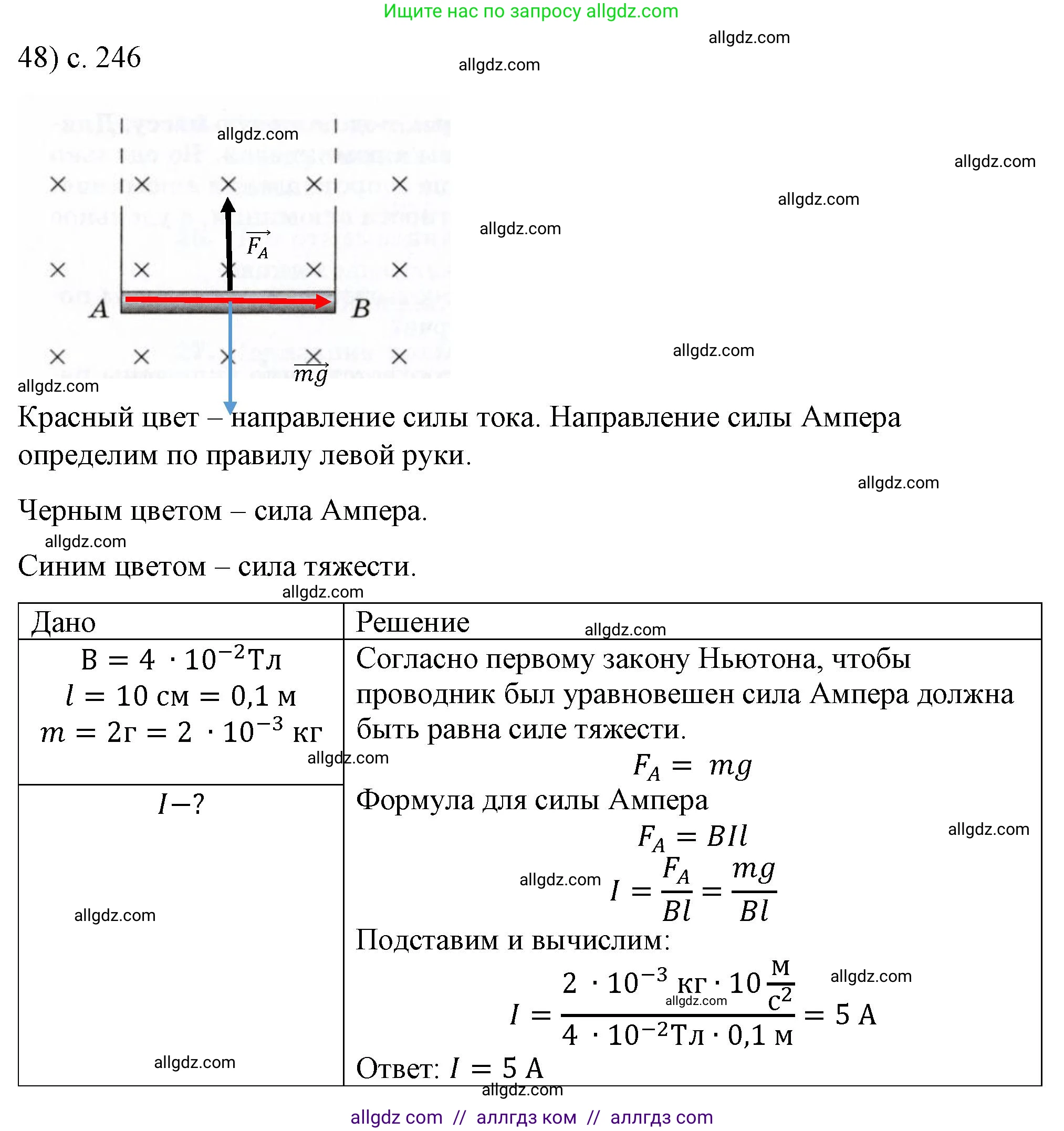 Физика, 8 класс Учебник, автор: Пёрышкин И М, издательство Просвещение, Москва, 2023, белого цвета, страница 246, номер 48, Решение 1