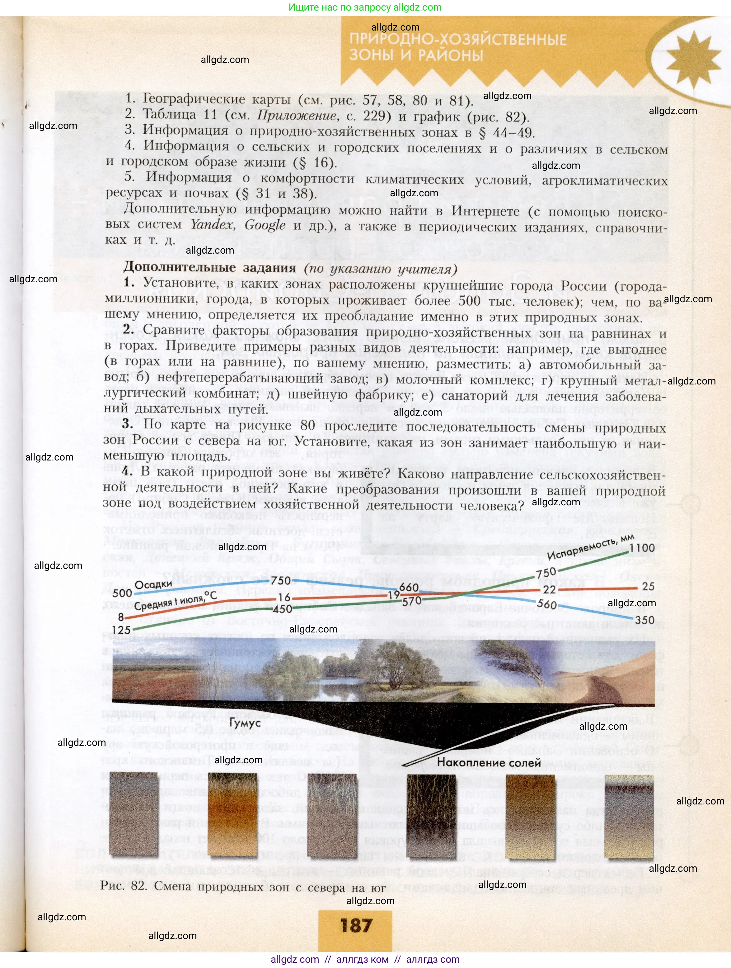 География, 8 класс Учебник, авторы: Алексеев Александр Иванович, Николина Вера Викторовна, Липкина Елена Карловна, Болысов Сергей Иванович, Кузнецова Галина Юрьевна, издательство Просвещение, Москва, 2023, жёлтого цвета, страница 187