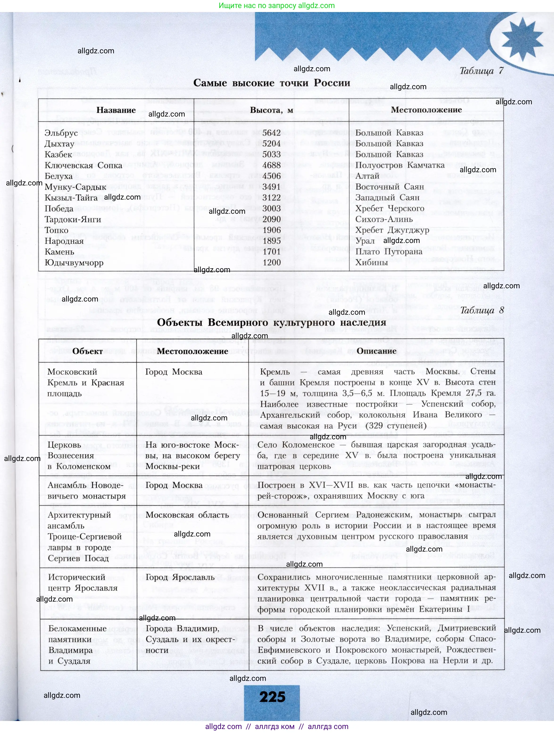 География, 8 класс Учебник, авторы: Алексеев Александр Иванович, Николина Вера Викторовна, Липкина Елена Карловна, Болысов Сергей Иванович, Кузнецова Галина Юрьевна, издательство Просвещение, Москва, 2023, жёлтого цвета, страница 225