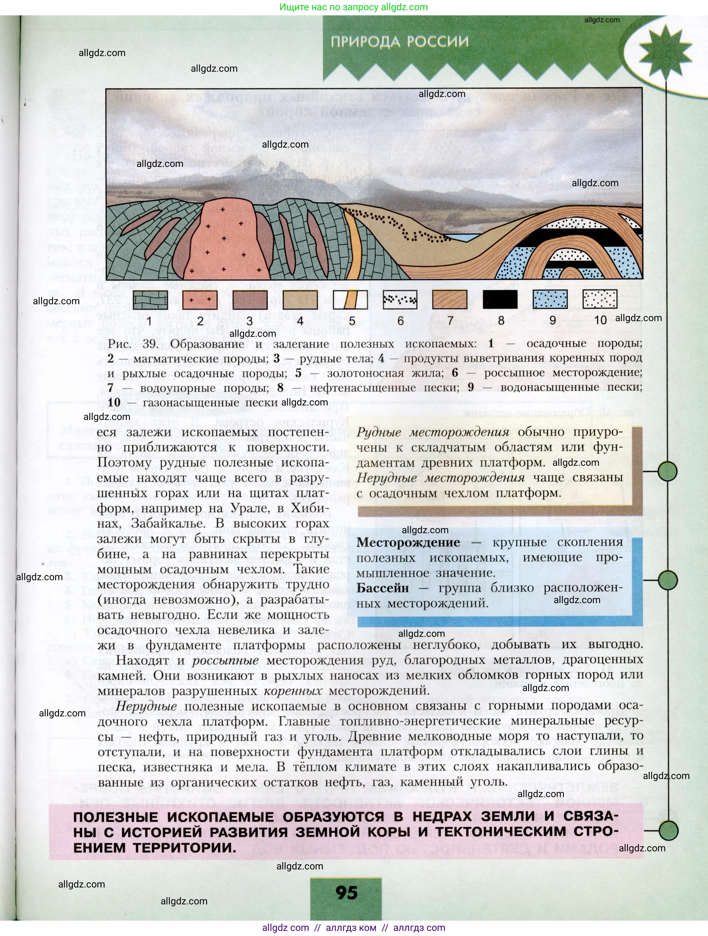 География, 8 класс Учебник, авторы: Алексеев Александр Иванович, Николина Вера Викторовна, Липкина Елена Карловна, Болысов Сергей Иванович, Кузнецова Галина Юрьевна, издательство Просвещение, Москва, 2023, жёлтого цвета, страница 95