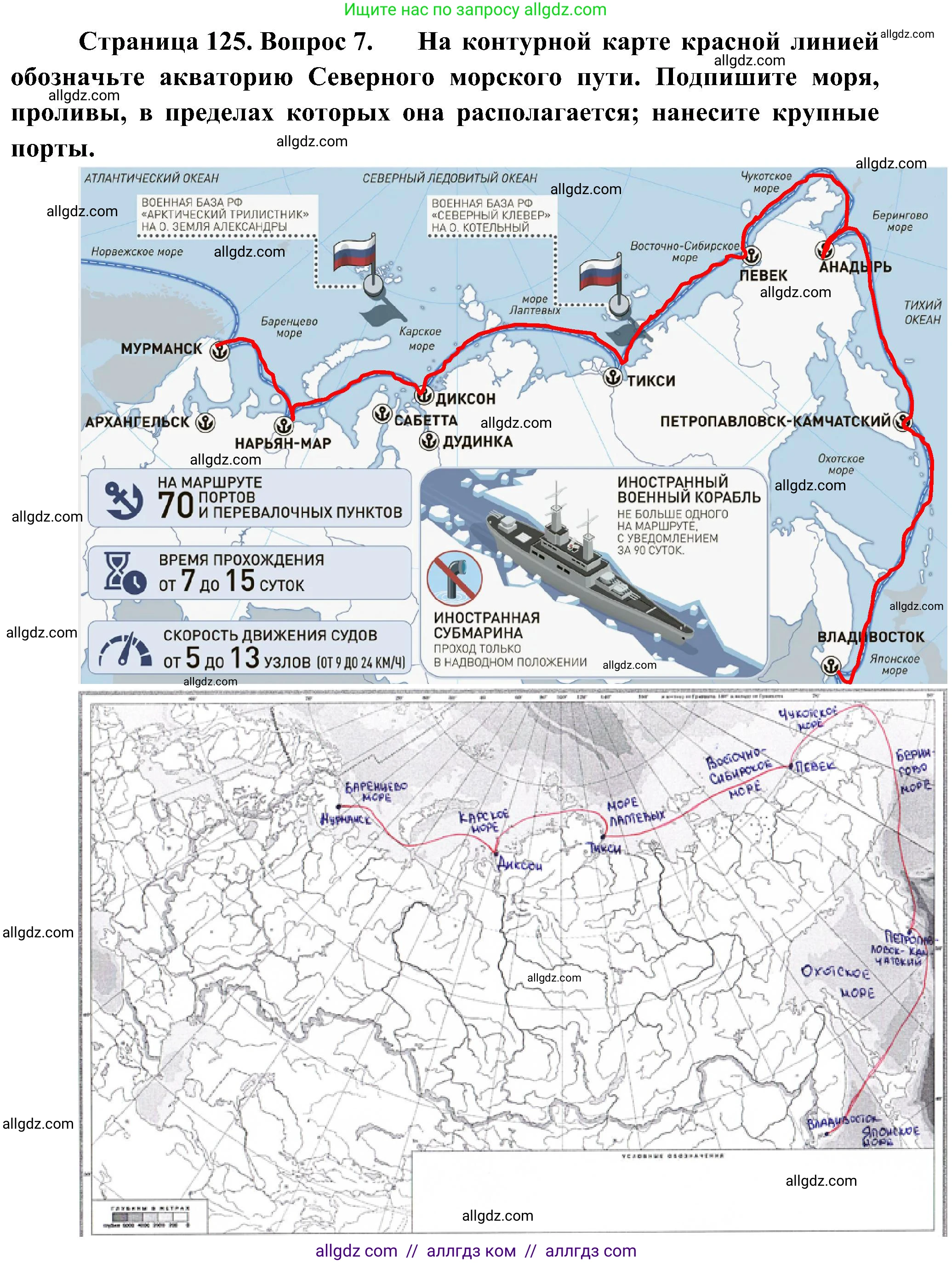 География, 8 класс Учебник, авторы: Алексеев Александр Иванович, Николина Вера Викторовна, Липкина Елена Карловна, Болысов Сергей Иванович, Кузнецова Галина Юрьевна, издательство Просвещение, Москва, 2023, жёлтого цвета, страница 125, номер 7, Решение