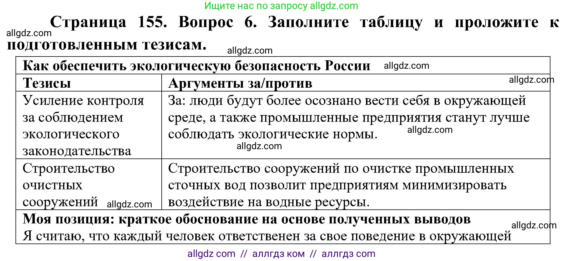 География, 8 класс Учебник, авторы: Алексеев Александр Иванович, Николина Вера Викторовна, Липкина Елена Карловна, Болысов Сергей Иванович, Кузнецова Галина Юрьевна, издательство Просвещение, Москва, 2023, жёлтого цвета, страница 155, номер 6, Решение