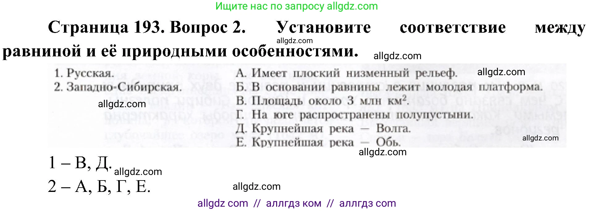 География, 8 класс Учебник, авторы: Алексеев Александр Иванович, Николина Вера Викторовна, Липкина Елена Карловна, Болысов Сергей Иванович, Кузнецова Галина Юрьевна, издательство Просвещение, Москва, 2023, жёлтого цвета, страница 193, номер 2, Решение