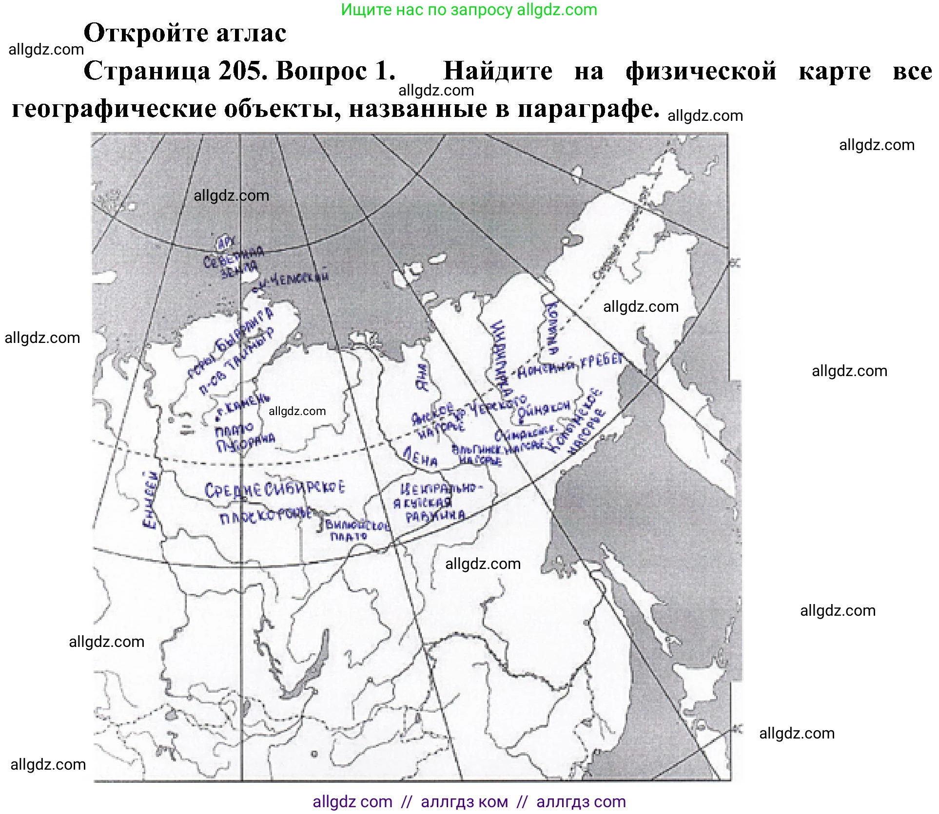 География, 8 класс Учебник, авторы: Алексеев Александр Иванович, Николина Вера Викторовна, Липкина Елена Карловна, Болысов Сергей Иванович, Кузнецова Галина Юрьевна, издательство Просвещение, Москва, 2023, жёлтого цвета, страница 205, номер 1, Решение