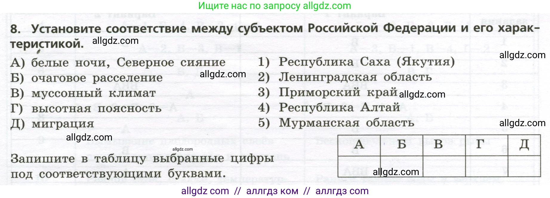 География, 8 класс Проверочные работы, авторы: Бондарева Мария Владимировна, Шидловский Игорь Михайлович, издательство Просвещение, Москва, 2023, жёлтого цвета, страница 29, номер 8, Условие
