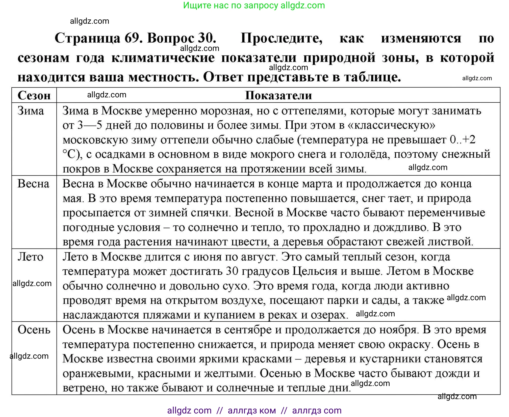 География, 8 класс Мой тренажёр, автор: Николина Вера Викторовна, издательство Просвещение, Москва, 2023, жёлтого цвета, страница 69, номер 30, Решение