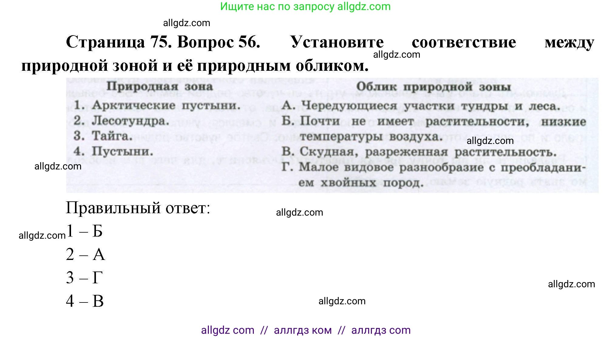 География, 8 класс Мой тренажёр, автор: Николина Вера Викторовна, издательство Просвещение, Москва, 2023, жёлтого цвета, страница 75, номер 56, Решение