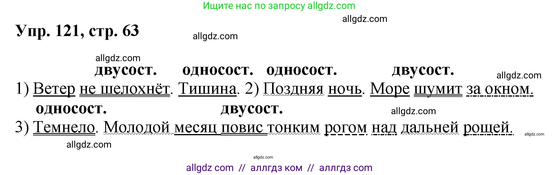 Русский язык, 8 класс Учебник, авторы: Бархударов Степан Григорьевич, Крючков Сергей Ефимович, Максимов Леонард Юрьевич, Чешко Лев Антонович, Николина Наталия Анатольевна, Мишина Клара Ивановна, Текучева Ирина Викторовна, Курцева Зоя Ивановна, Комиссарова Людмила Юрьевна, издательство Просвещение, Москва, 2023, зелёного цвета, страница 63, номер 121, Решение 1 (2023-2027)