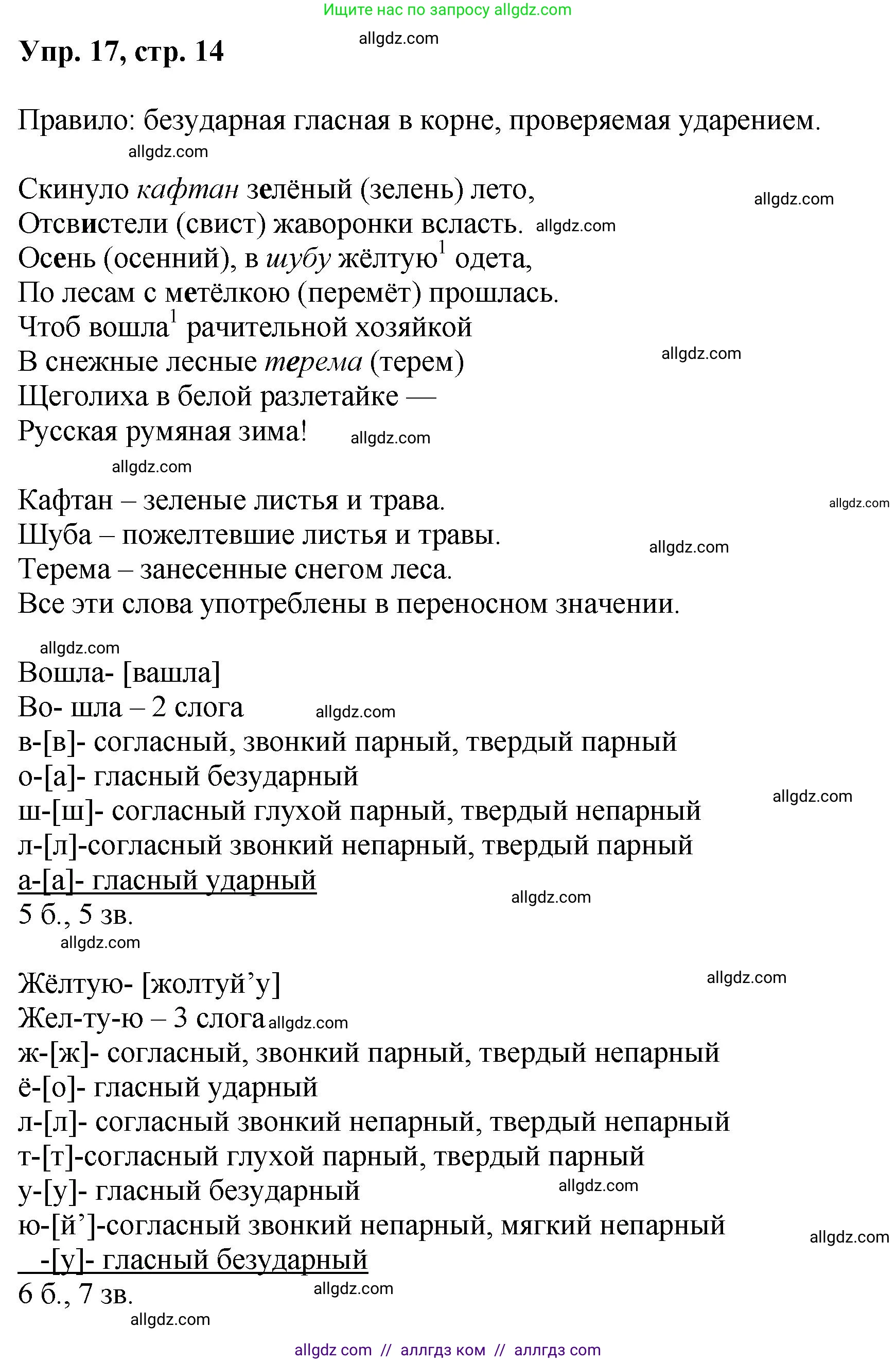 Русский язык, 8 класс Учебник, авторы: Бархударов Степан Григорьевич, Крючков Сергей Ефимович, Максимов Леонард Юрьевич, Чешко Лев Антонович, Николина Наталия Анатольевна, Мишина Клара Ивановна, Текучева Ирина Викторовна, Курцева Зоя Ивановна, Комиссарова Людмила Юрьевна, издательство Просвещение, Москва, 2023, зелёного цвета, страница 14, номер 17, Решение 1 (2023-2027)