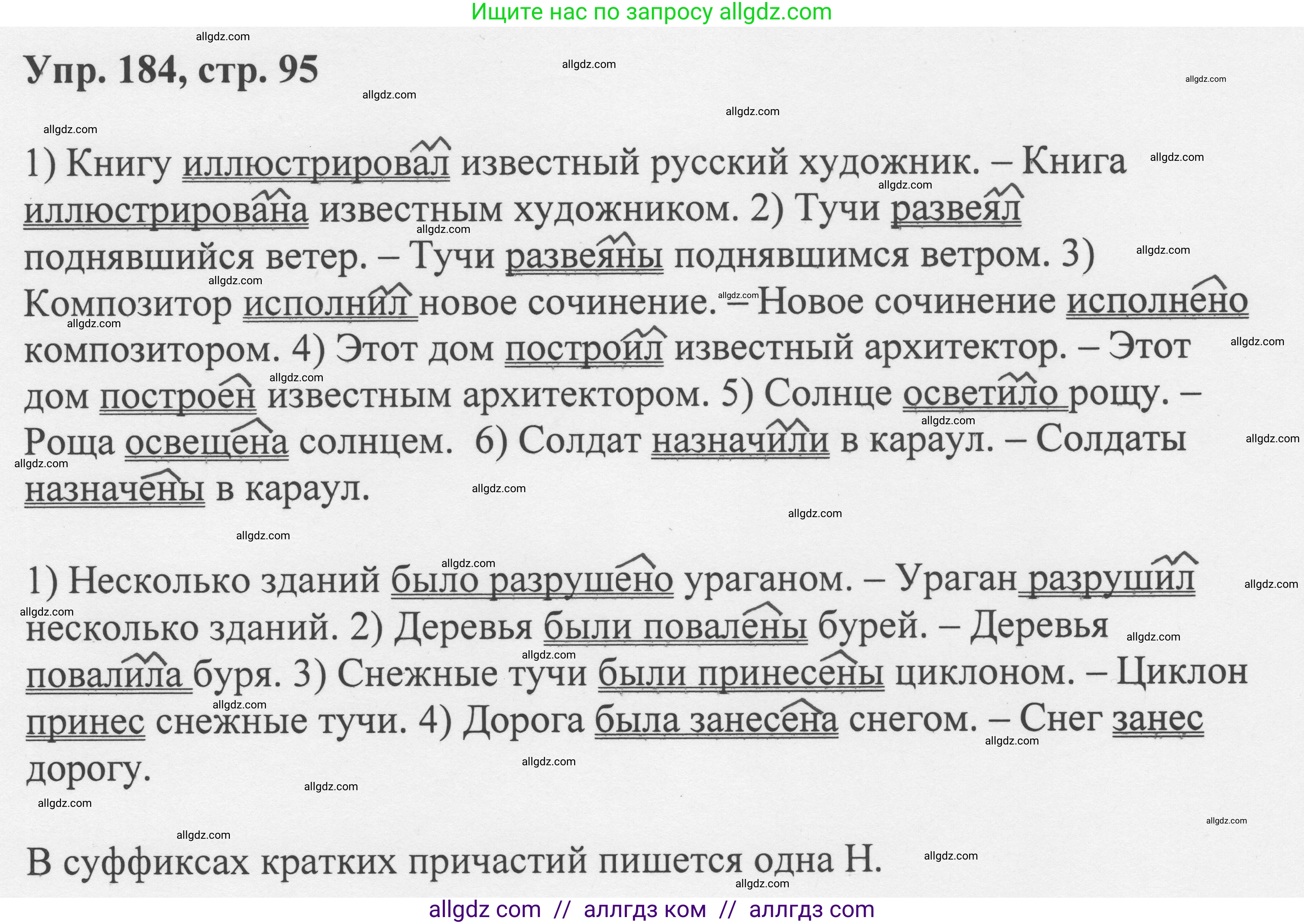 Русский язык, 8 класс Учебник, авторы: Бархударов Степан Григорьевич, Крючков Сергей Ефимович, Максимов Леонард Юрьевич, Чешко Лев Антонович, Николина Наталия Анатольевна, Мишина Клара Ивановна, Текучева Ирина Викторовна, Курцева Зоя Ивановна, Комиссарова Людмила Юрьевна, издательство Просвещение, Москва, 2023, зелёного цвета, страница 95, номер 184, Решение 1 (2023-2027)