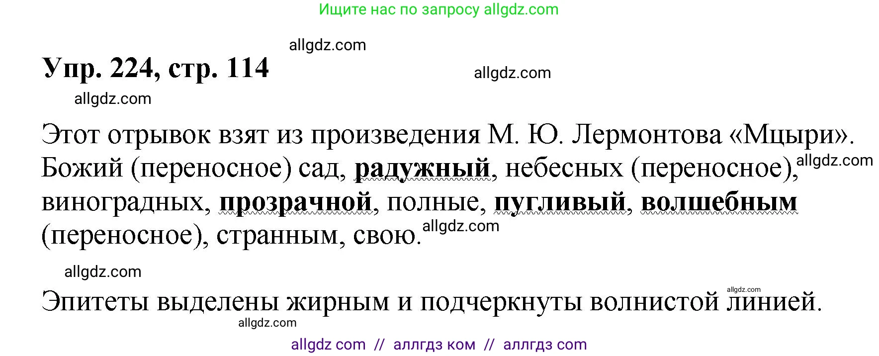 Русский язык, 8 класс Учебник, авторы: Бархударов Степан Григорьевич, Крючков Сергей Ефимович, Максимов Леонард Юрьевич, Чешко Лев Антонович, Николина Наталия Анатольевна, Мишина Клара Ивановна, Текучева Ирина Викторовна, Курцева Зоя Ивановна, Комиссарова Людмила Юрьевна, издательство Просвещение, Москва, 2023, зелёного цвета, страница 114, номер 224, Решение 1 (2023-2027)