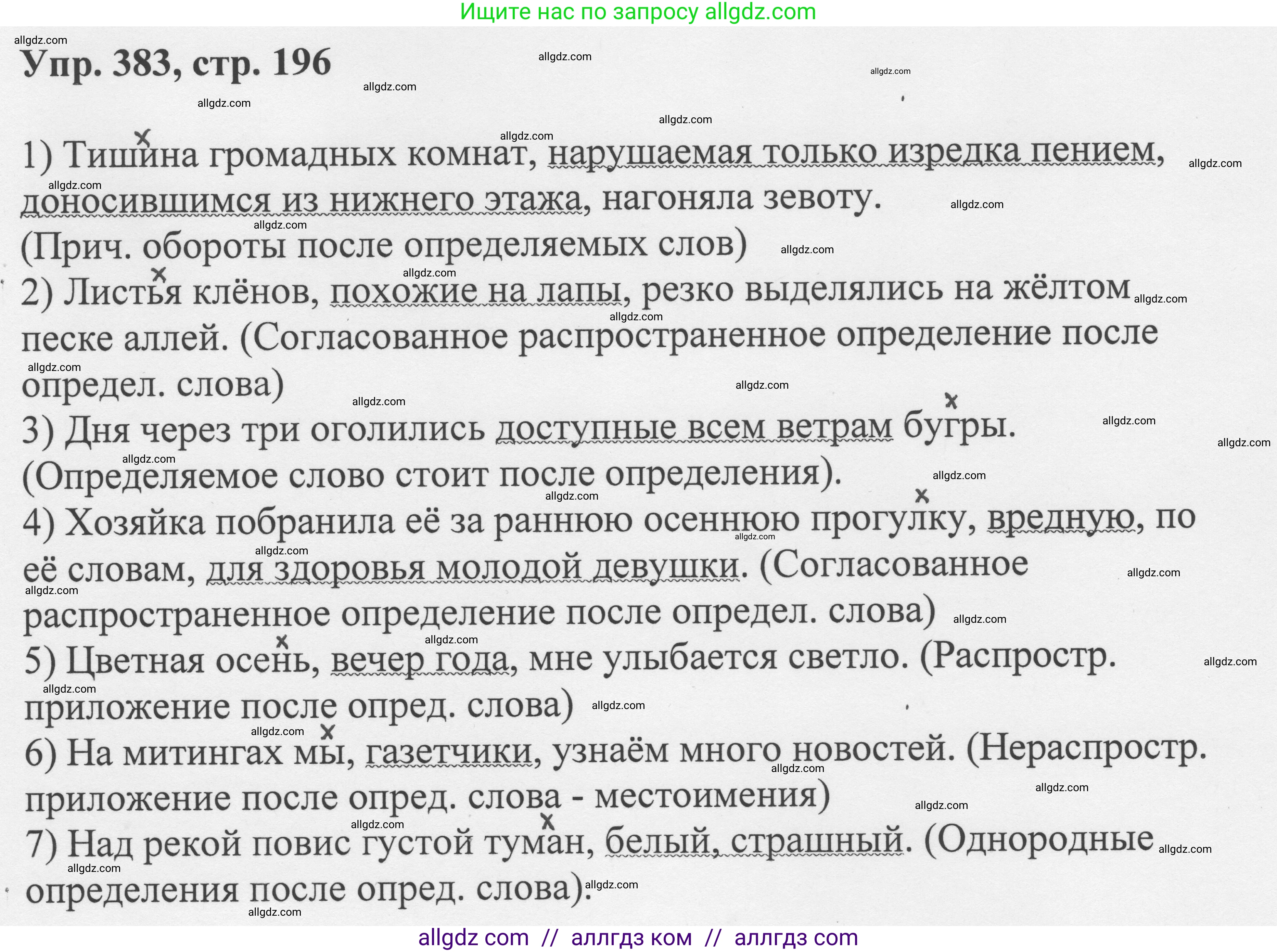 Русский язык, 8 класс Учебник, авторы: Бархударов Степан Григорьевич, Крючков Сергей Ефимович, Максимов Леонард Юрьевич, Чешко Лев Антонович, Николина Наталия Анатольевна, Мишина Клара Ивановна, Текучева Ирина Викторовна, Курцева Зоя Ивановна, Комиссарова Людмила Юрьевна, издательство Просвещение, Москва, 2023, зелёного цвета, страница 196, номер 383, Решение 1 (2023-2027)