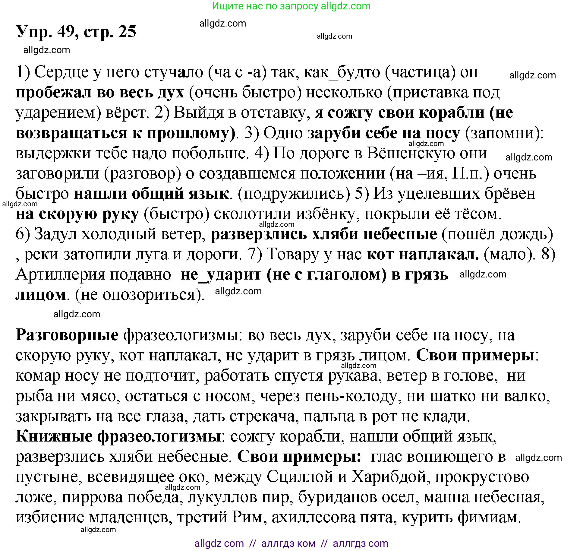 Русский язык, 8 класс Учебник, авторы: Бархударов Степан Григорьевич, Крючков Сергей Ефимович, Максимов Леонард Юрьевич, Чешко Лев Антонович, Николина Наталия Анатольевна, Мишина Клара Ивановна, Текучева Ирина Викторовна, Курцева Зоя Ивановна, Комиссарова Людмила Юрьевна, издательство Просвещение, Москва, 2023, зелёного цвета, страница 25, номер 49, Решение 1 (2023-2027)