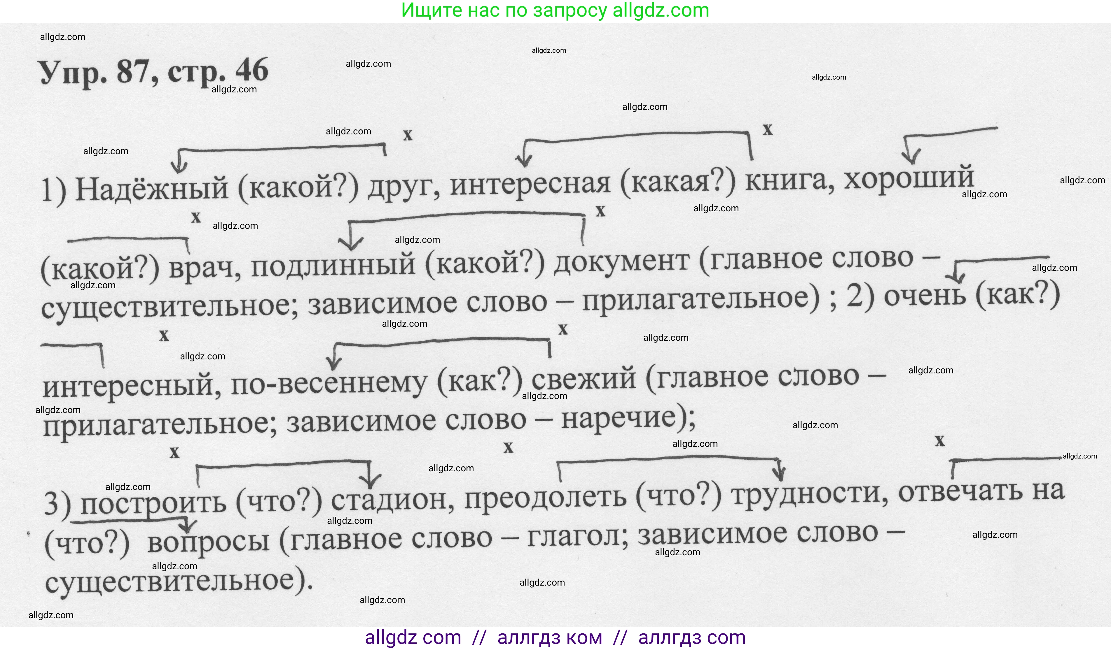 Русский язык, 8 класс Учебник, авторы: Бархударов Степан Григорьевич, Крючков Сергей Ефимович, Максимов Леонард Юрьевич, Чешко Лев Антонович, Николина Наталия Анатольевна, Мишина Клара Ивановна, Текучева Ирина Викторовна, Курцева Зоя Ивановна, Комиссарова Людмила Юрьевна, издательство Просвещение, Москва, 2023, зелёного цвета, страница 46, номер 87, Решение 1 (2023-2027)