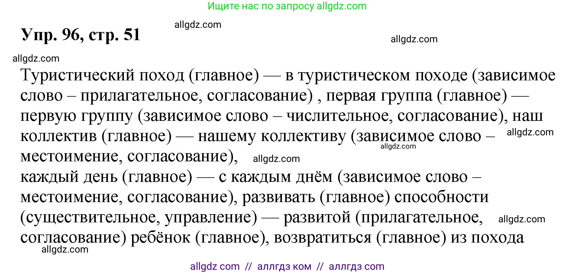 Русский язык, 8 класс Учебник, авторы: Бархударов Степан Григорьевич, Крючков Сергей Ефимович, Максимов Леонард Юрьевич, Чешко Лев Антонович, Николина Наталия Анатольевна, Мишина Клара Ивановна, Текучева Ирина Викторовна, Курцева Зоя Ивановна, Комиссарова Людмила Юрьевна, издательство Просвещение, Москва, 2023, зелёного цвета, страница 51, номер 96, Решение 1 (2023-2027)