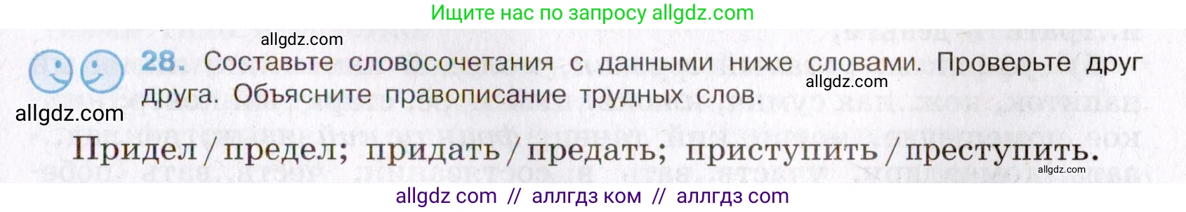 Русский язык, 8 класс Учебник, авторы: Бархударов Степан Григорьевич, Крючков Сергей Ефимович, Максимов Леонард Юрьевич, Чешко Лев Антонович, Николина Наталия Анатольевна, Мишина Клара Ивановна, Текучева Ирина Викторовна, Курцева Зоя Ивановна, Комиссарова Людмила Юрьевна, издательство Просвещение, Москва, 2023, зелёного цвета, страница 17, номер 28, Условие 2019-2022