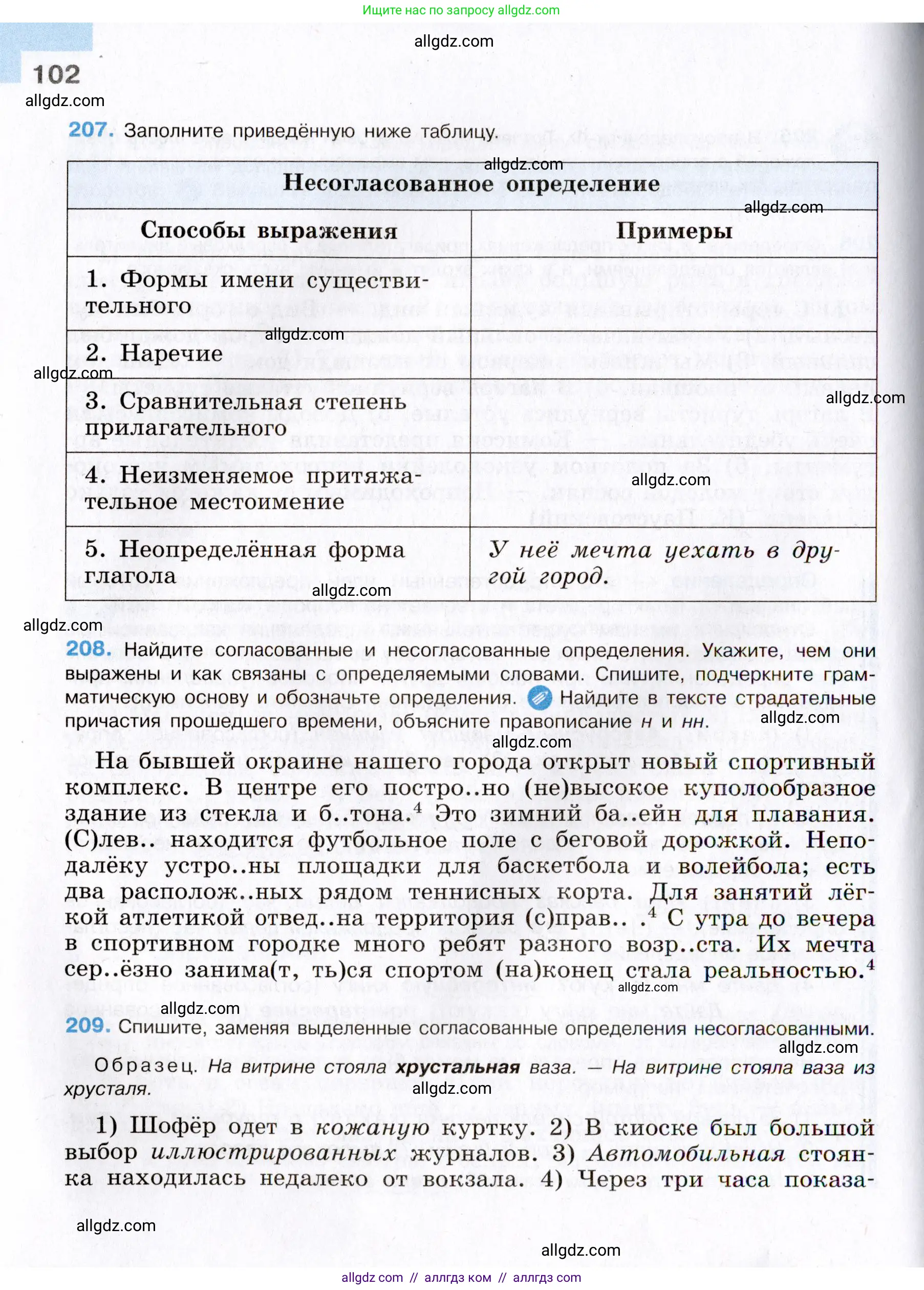 Русский язык, 8 класс Учебник, авторы: Бархударов Степан Григорьевич, Крючков Сергей Ефимович, Максимов Леонард Юрьевич, Чешко Лев Антонович, Николина Наталия Анатольевна, Мишина Клара Ивановна, Текучева Ирина Викторовна, Курцева Зоя Ивановна, Комиссарова Людмила Юрьевна, издательство Просвещение, Москва, 2023, зелёного цвета, страница 102