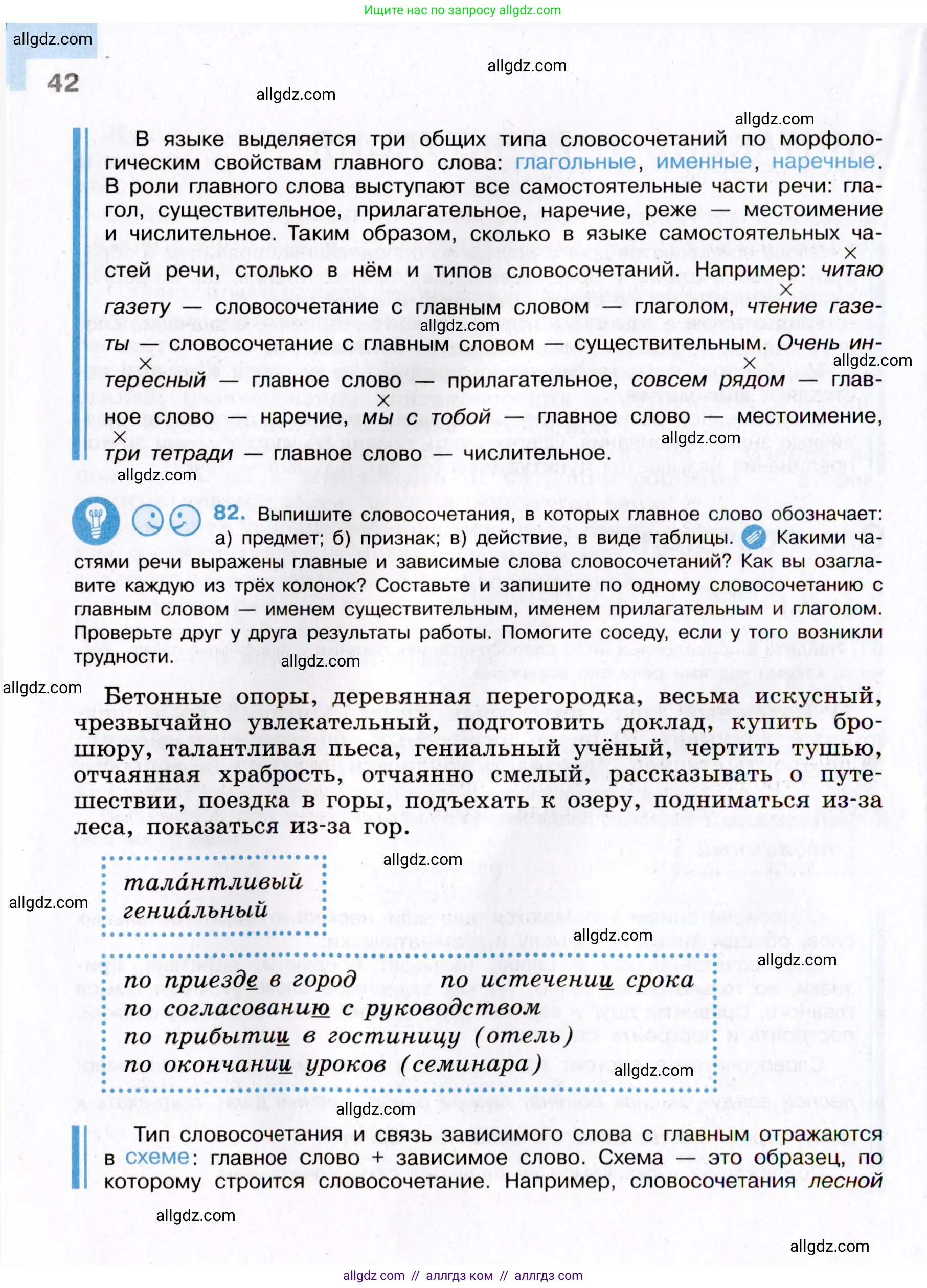 Русский язык, 8 класс Учебник, авторы: Бархударов Степан Григорьевич, Крючков Сергей Ефимович, Максимов Леонард Юрьевич, Чешко Лев Антонович, Николина Наталия Анатольевна, Мишина Клара Ивановна, Текучева Ирина Викторовна, Курцева Зоя Ивановна, Комиссарова Людмила Юрьевна, издательство Просвещение, Москва, 2023, зелёного цвета, страница 42