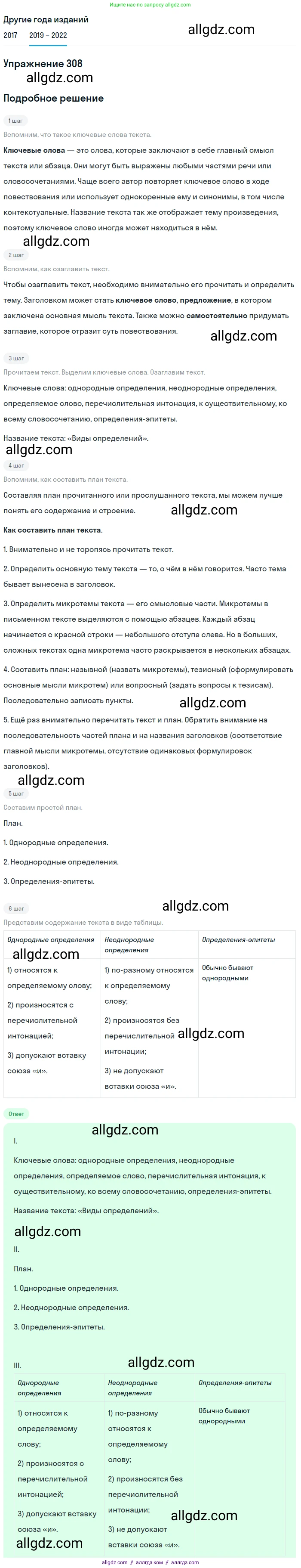 Русский язык, 8 класс Учебник, авторы: Бархударов Степан Григорьевич, Крючков Сергей Ефимович, Максимов Леонард Юрьевич, Чешко Лев Антонович, Николина Наталия Анатольевна, Мишина Клара Ивановна, Текучева Ирина Викторовна, Курцева Зоя Ивановна, Комиссарова Людмила Юрьевна, издательство Просвещение, Москва, 2023, зелёного цвета, страница 154, номер 308, Решение 1 (2019-2023)