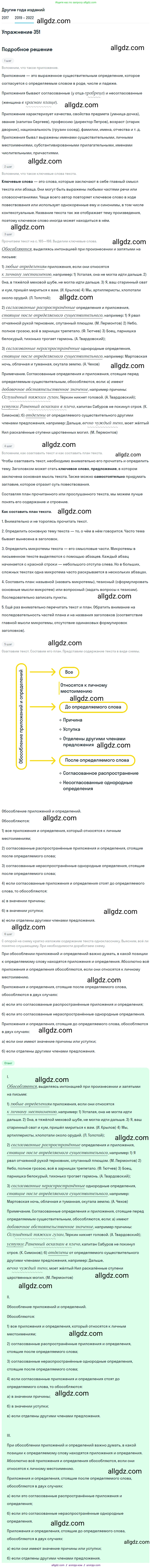 Русский язык, 8 класс Учебник, авторы: Бархударов Степан Григорьевич, Крючков Сергей Ефимович, Максимов Леонард Юрьевич, Чешко Лев Антонович, Николина Наталия Анатольевна, Мишина Клара Ивановна, Текучева Ирина Викторовна, Курцева Зоя Ивановна, Комиссарова Людмила Юрьевна, издательство Просвещение, Москва, 2023, зелёного цвета, страница 176, номер 351, Решение 1 (2019-2023)