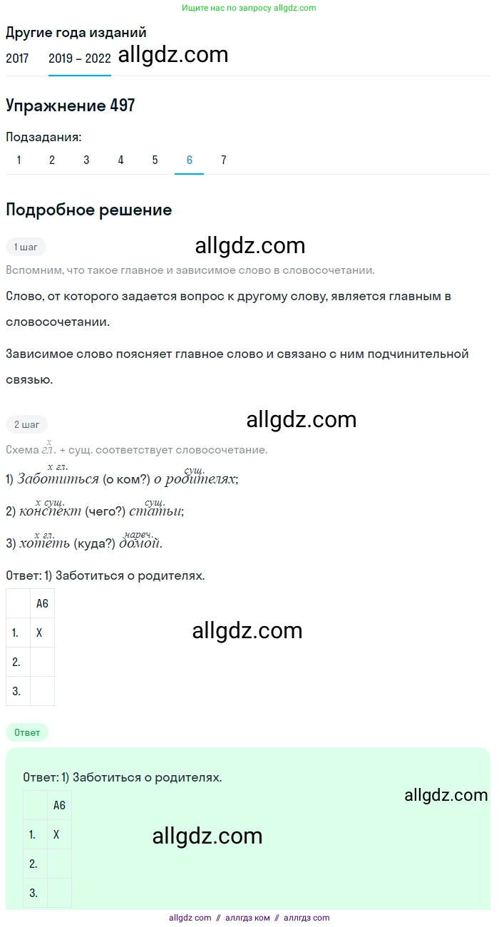 Русский язык, 8 класс Учебник, авторы: Бархударов Степан Григорьевич, Крючков Сергей Ефимович, Максимов Леонард Юрьевич, Чешко Лев Антонович, Николина Наталия Анатольевна, Мишина Клара Ивановна, Текучева Ирина Викторовна, Курцева Зоя Ивановна, Комиссарова Людмила Юрьевна, издательство Просвещение, Москва, 2023, зелёного цвета, страница 249, номер 497, Решение 1 (2019-2023) (продолжение 6)