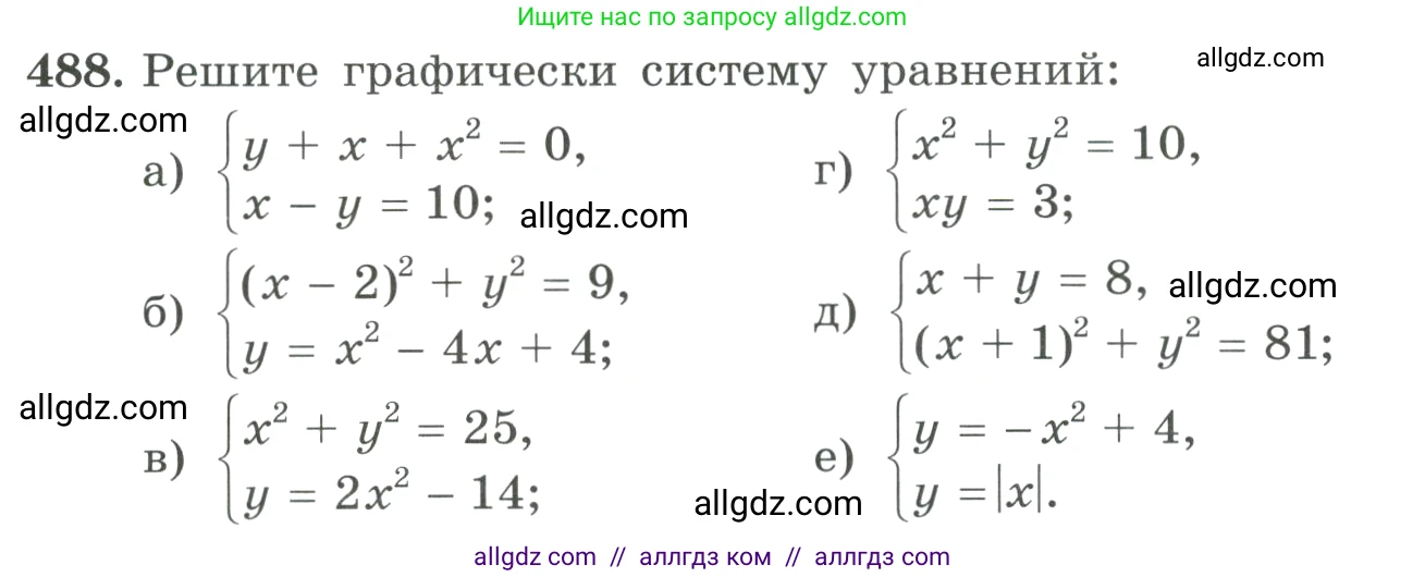 Алгебра, 9 класс Учебник, авторы: Макарычев Юрий Николаевич, Миндюк Нора Григорьевна, Нешков Константин Иванович, Суворова Светлана Борисовна, издательство Просвещение, Москва, 2023, белого цвета, страница 144, номер 488, Условие