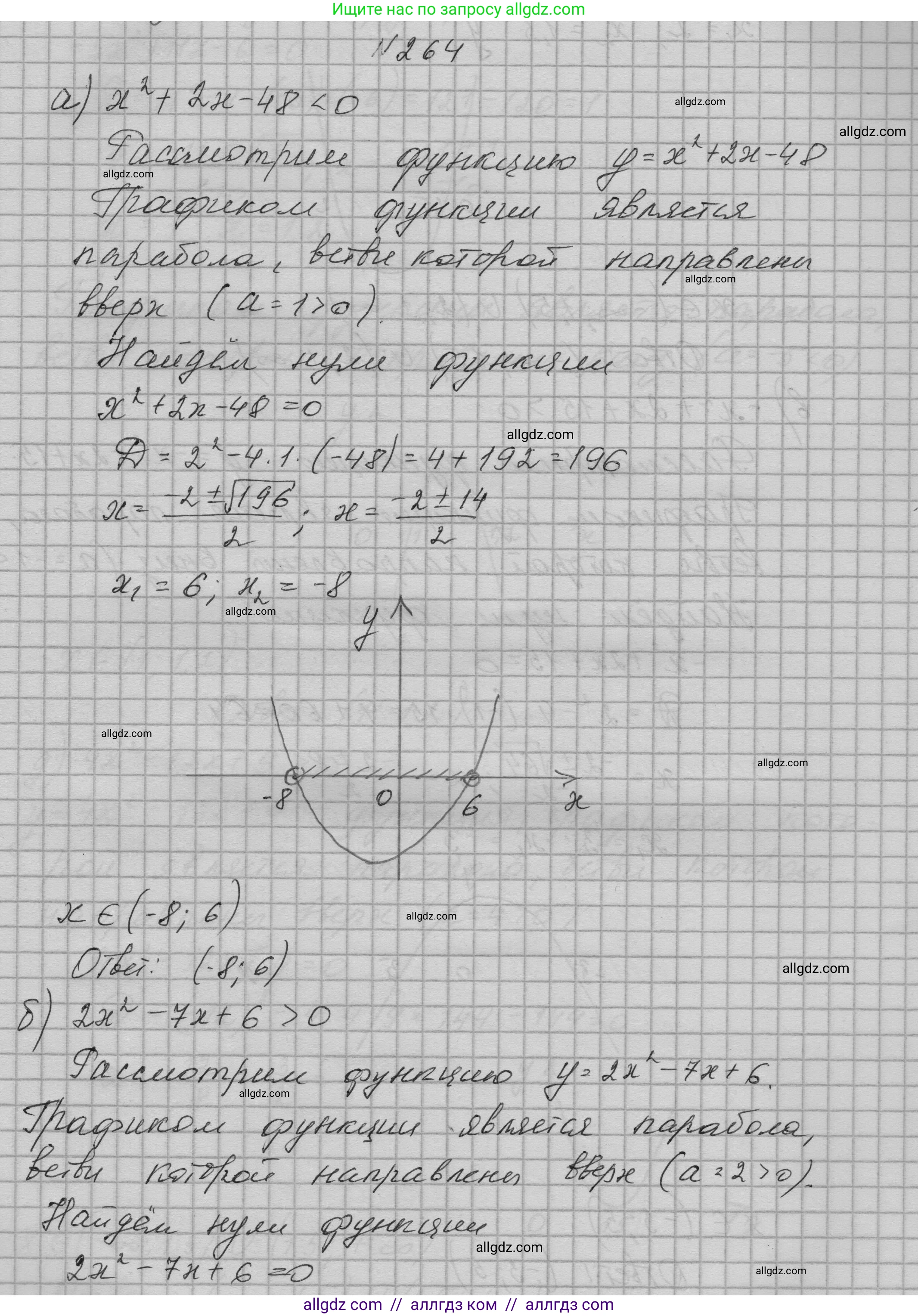 Алгебра, 9 класс Учебник, авторы: Макарычев Юрий Николаевич, Миндюк Нора Григорьевна, Нешков Константин Иванович, Суворова Светлана Борисовна, издательство Просвещение, Москва, 2023, белого цвета, страница 90, номер 264, Решение 1