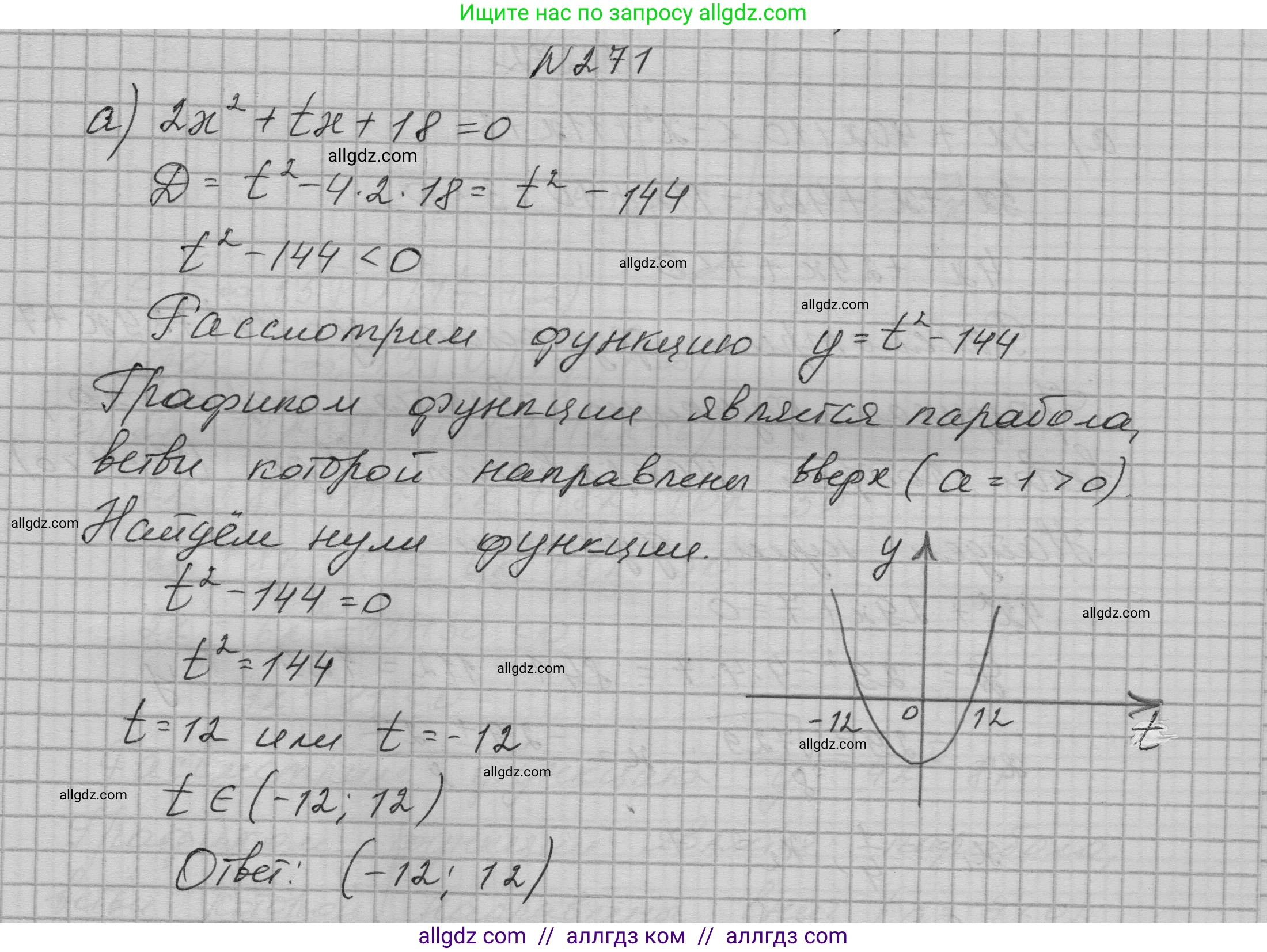 Алгебра, 9 класс Учебник, авторы: Макарычев Юрий Николаевич, Миндюк Нора Григорьевна, Нешков Константин Иванович, Суворова Светлана Борисовна, издательство Просвещение, Москва, 2023, белого цвета, страница 91, номер 271, Решение 1
