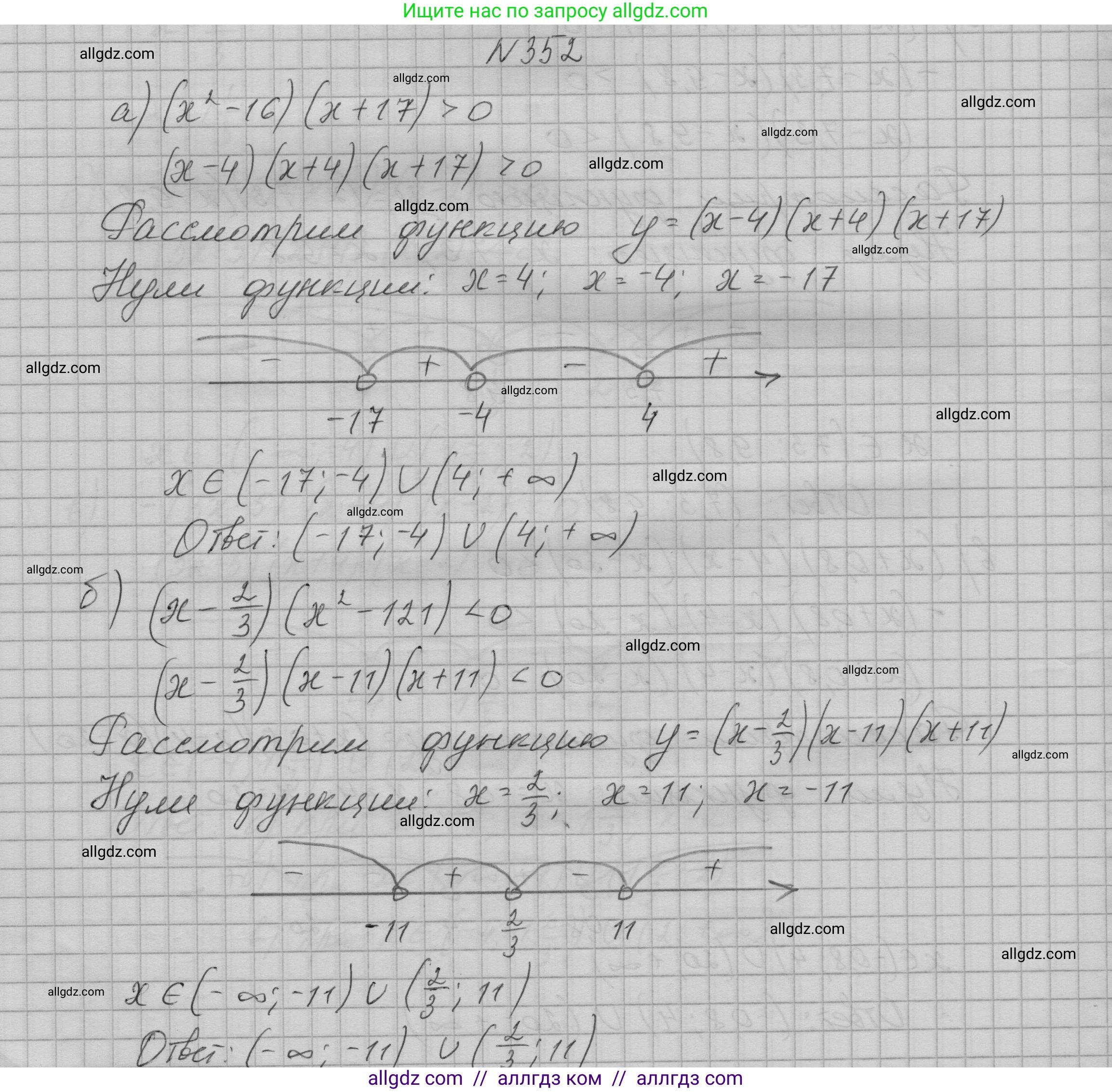 Алгебра, 9 класс Учебник, авторы: Макарычев Юрий Николаевич, Миндюк Нора Григорьевна, Нешков Константин Иванович, Суворова Светлана Борисовна, издательство Просвещение, Москва, 2023, белого цвета, страница 108, номер 352, Решение 1