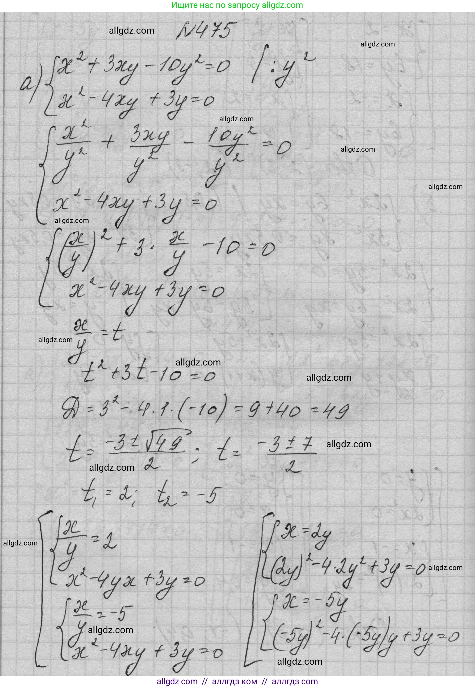 Алгебра, 9 класс Учебник, авторы: Макарычев Юрий Николаевич, Миндюк Нора Григорьевна, Нешков Константин Иванович, Суворова Светлана Борисовна, издательство Просвещение, Москва, 2023, белого цвета, страница 143, номер 475, Решение 1