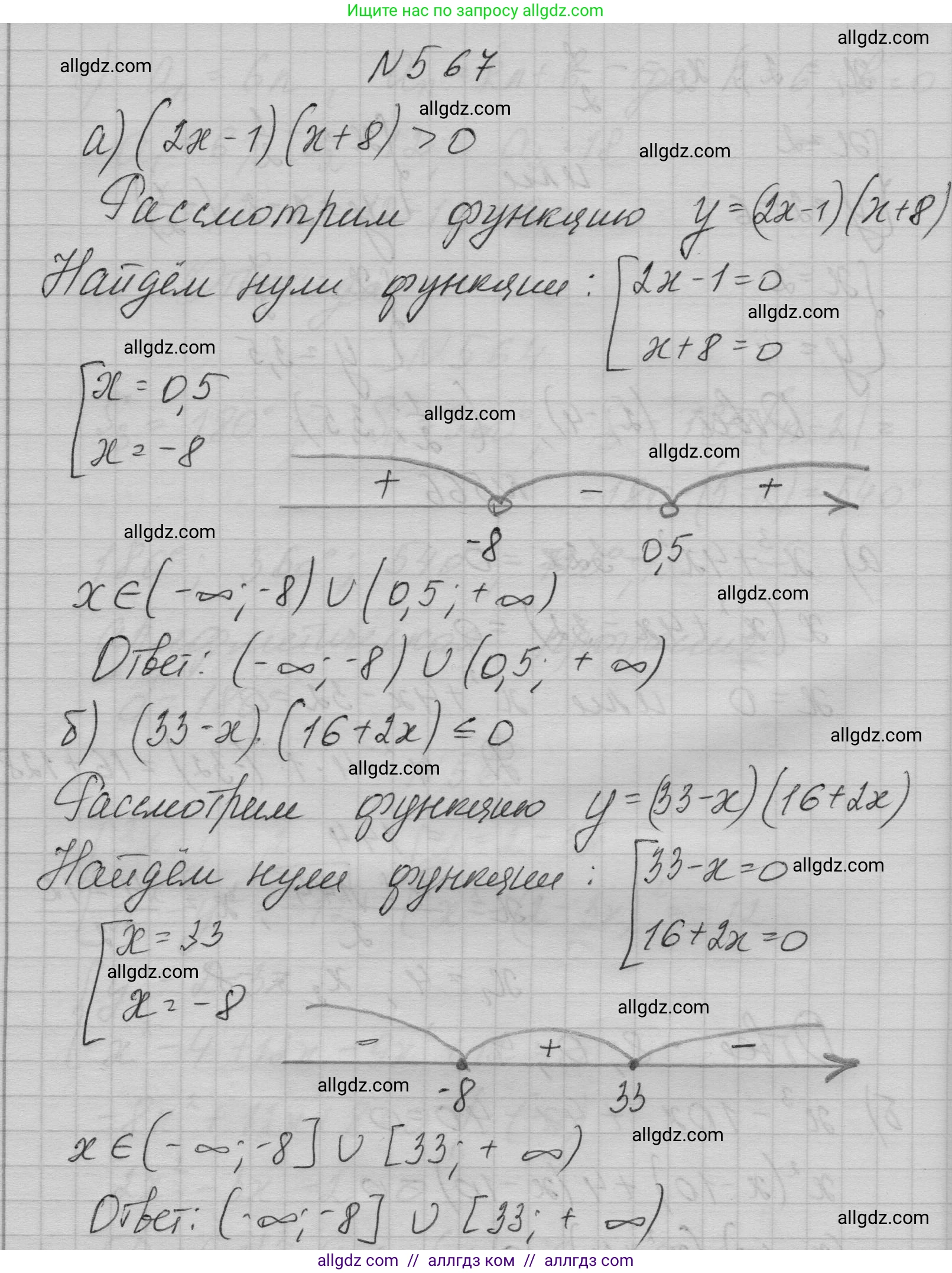 Алгебра, 9 класс Учебник, авторы: Макарычев Юрий Николаевич, Миндюк Нора Григорьевна, Нешков Константин Иванович, Суворова Светлана Борисовна, издательство Просвещение, Москва, 2023, белого цвета, страница 159, номер 567, Решение 1