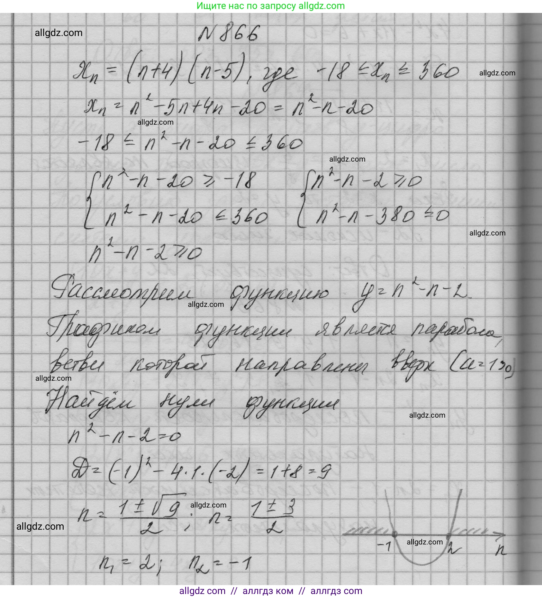 Алгебра, 9 класс Учебник, авторы: Макарычев Юрий Николаевич, Миндюк Нора Григорьевна, Нешков Константин Иванович, Суворова Светлана Борисовна, издательство Просвещение, Москва, 2023, белого цвета, страница 211, номер 866, Решение 1