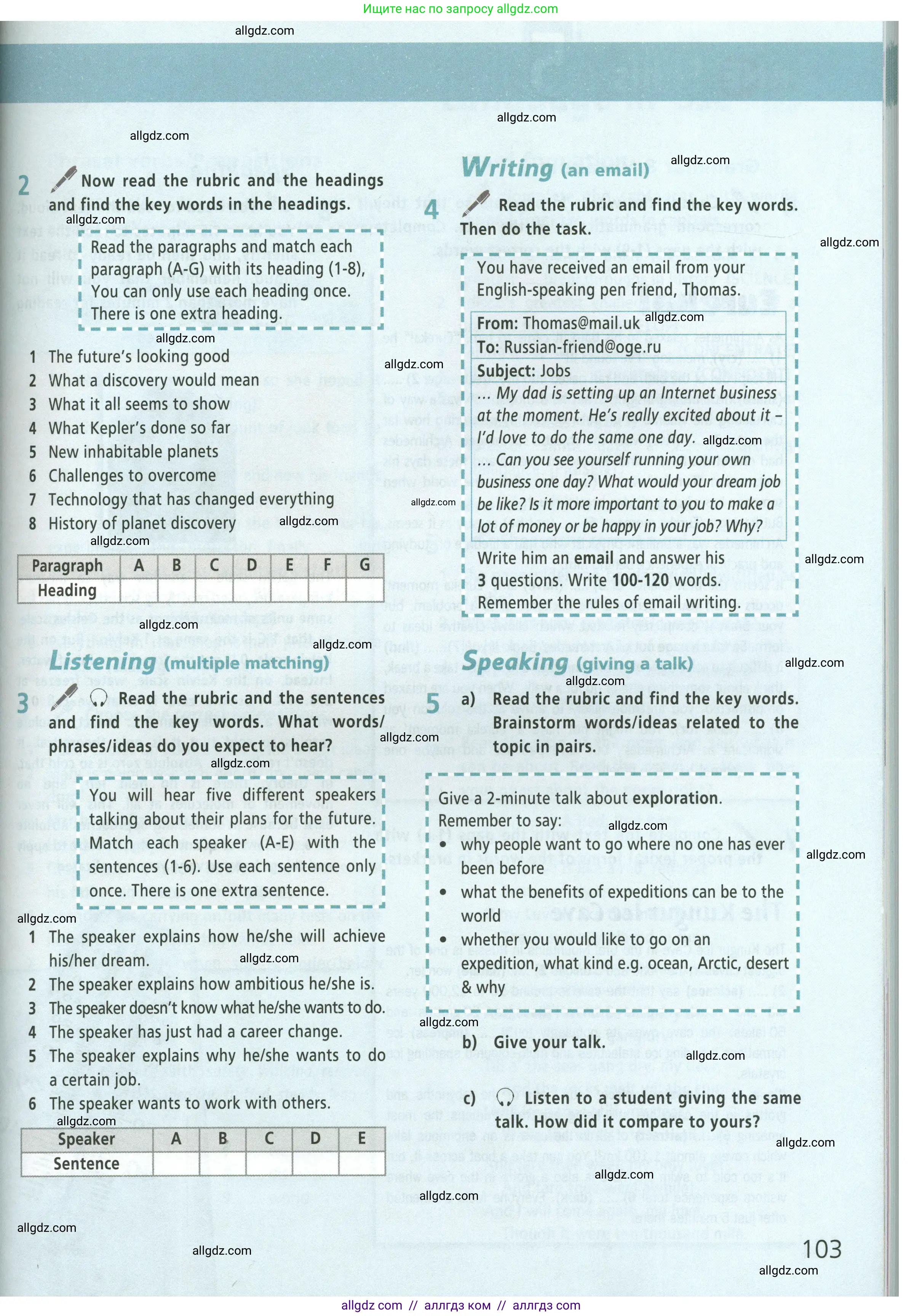 Английский язык (english), 9 класс Учебник (Student's book), авторы: Баранова Ксения Михайловна (Baranova Ksenia), Дули Дженни (Dooley Jenny), Копылова Виктория Викторовна (Kopylova Victoria), Мильруд Радислав Петрович (Millrood Radislav), Эванс Вирджиния (Evans Virginia), издательство Просвещение, Москва, 2023, белого цвета, страница 103