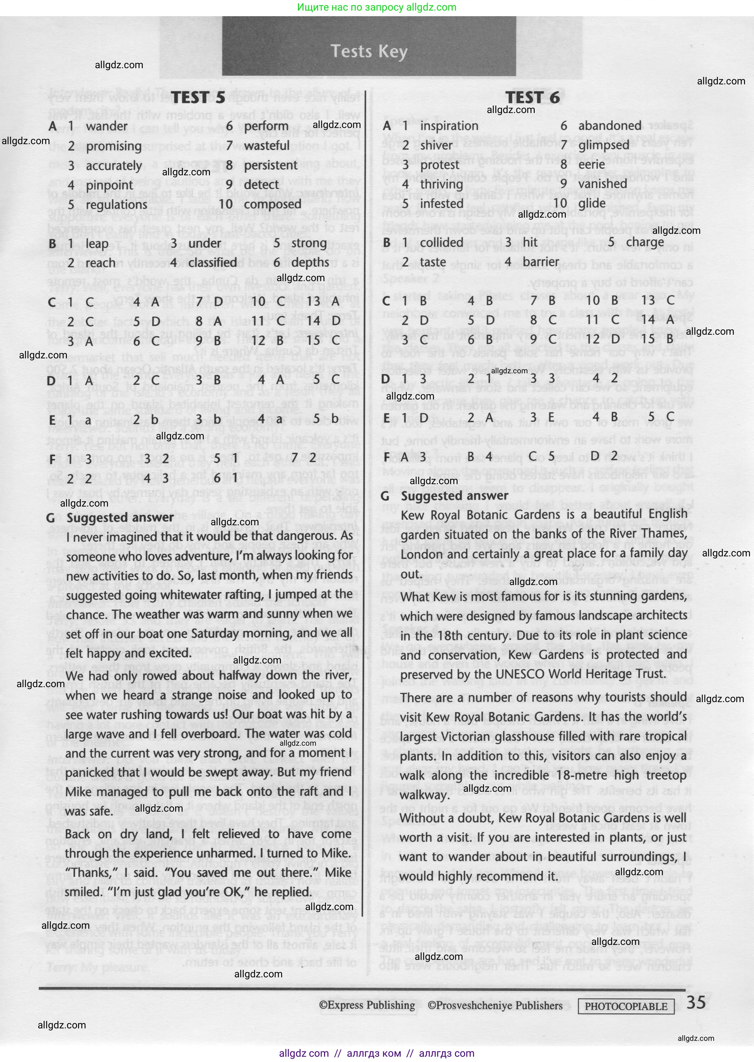 Английский язык (english), 9 класс контрольные задания (test booklet), авторы: Баранова Ксения Михайловна (Baranova Ksenia), Дули Дженни (Dooley Jenny), Копылова Виктория Викторовна (Kopylova Victoria), Мильруд Радислав Петрович (Millrood Radislav), Эванс Вирджиния (Evans Virginia), издательство Просвещение, Москва, 2019, серого цвета, страница 35