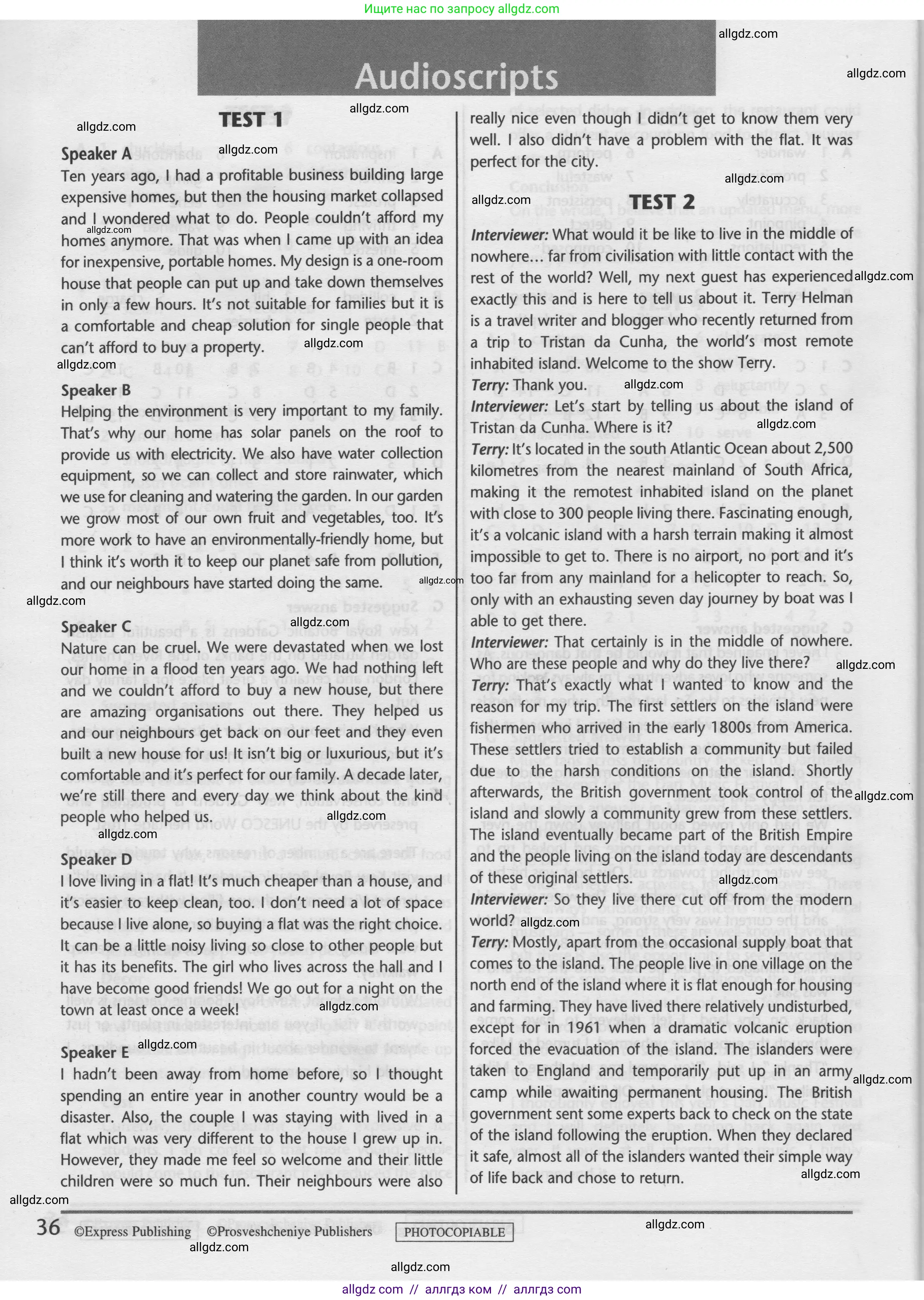 Английский язык (english), 9 класс контрольные задания (test booklet), авторы: Баранова Ксения Михайловна (Baranova Ksenia), Дули Дженни (Dooley Jenny), Копылова Виктория Викторовна (Kopylova Victoria), Мильруд Радислав Петрович (Millrood Radislav), Эванс Вирджиния (Evans Virginia), издательство Просвещение, Москва, 2019, серого цвета, страница 36