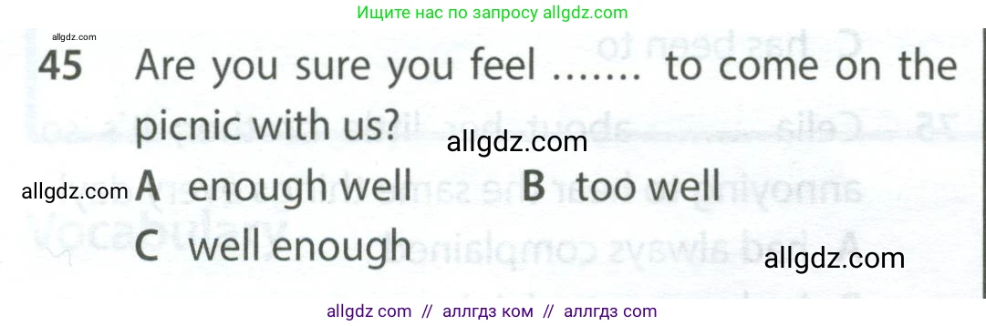 Английский язык (english), 9 класс контрольные задания (test booklet), авторы: Ваулина Юлия Евгеньевна (Vaulina Julia), Дули Дженни (Dooley Jenny), Подоляко Ольга Евгеньевна (Podolyako Olga), Эванс Вирджиния (Evans Virginia), издательство Просвещение, Москва, 2023, страница 7, номер 45, Условие 2024