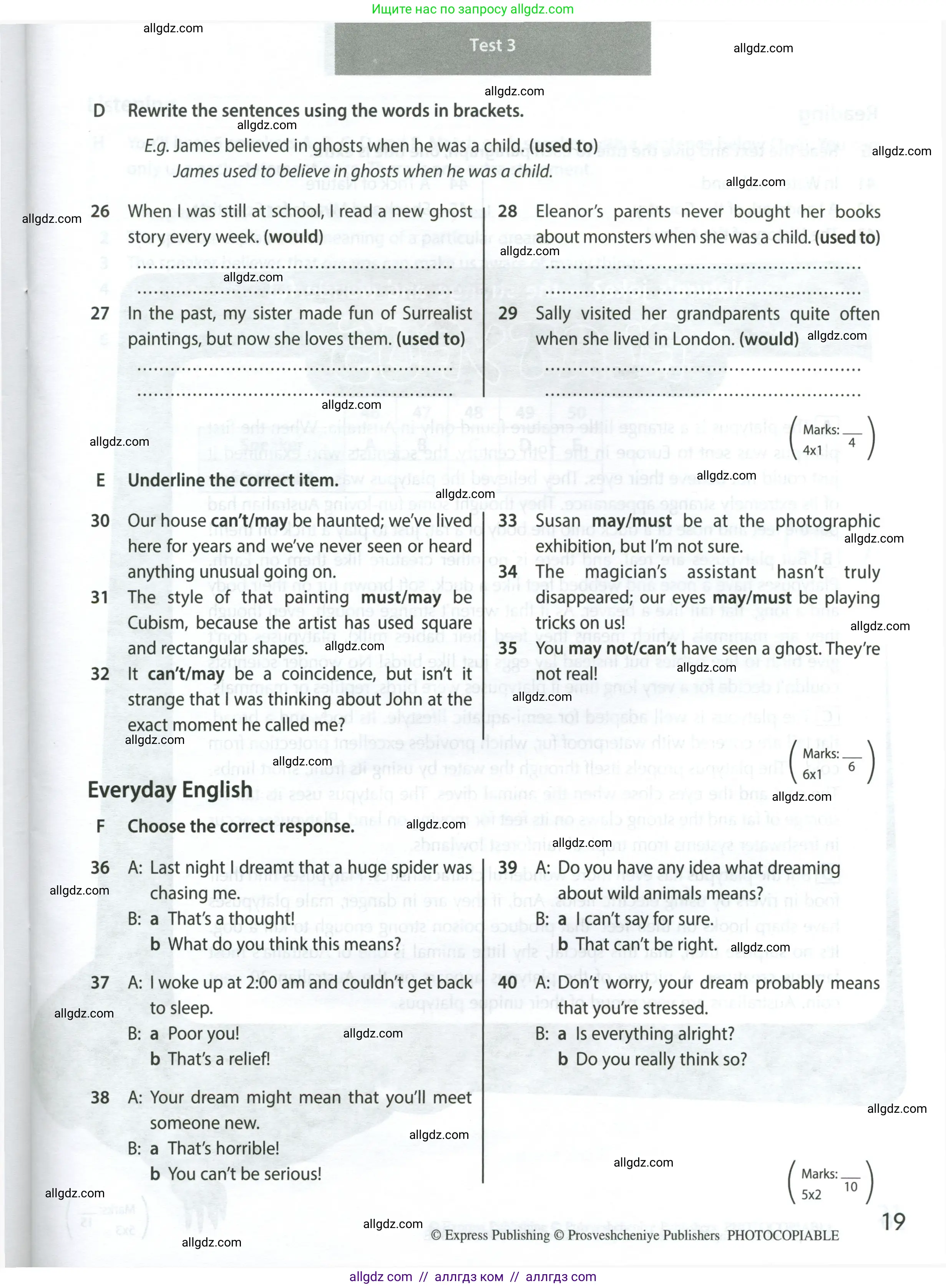 Английский язык (english), 9 класс контрольные задания (test booklet), авторы: Ваулина Юлия Евгеньевна (Vaulina Julia), Дули Дженни (Dooley Jenny), Подоляко Ольга Евгеньевна (Podolyako Olga), Эванс Вирджиния (Evans Virginia), издательство Просвещение, Москва, 2023, страница 19