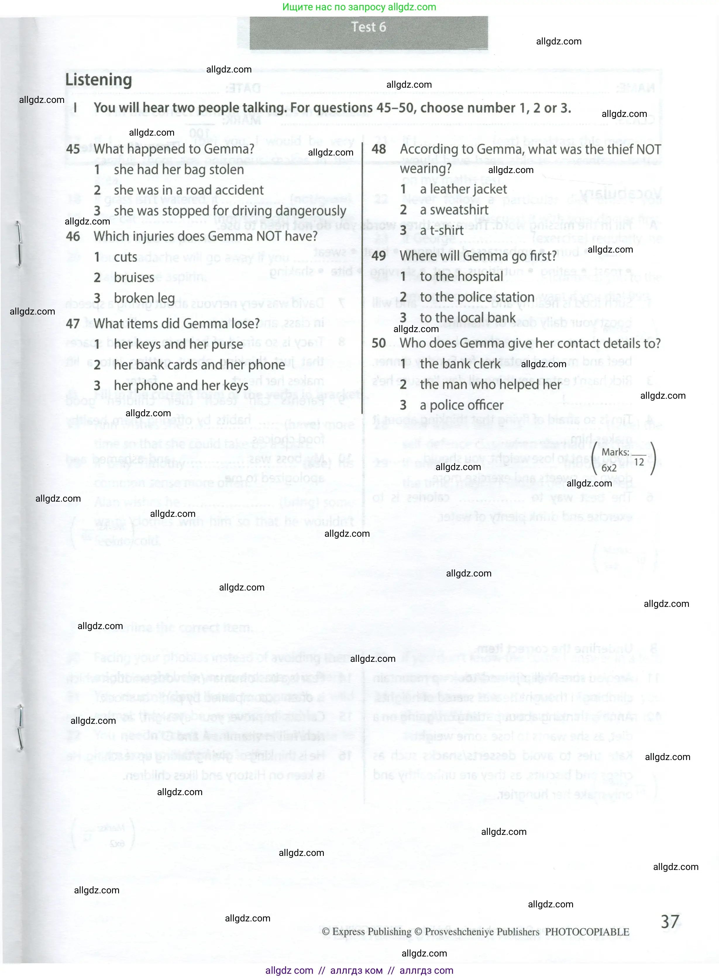 Английский язык (english), 9 класс контрольные задания (test booklet), авторы: Ваулина Юлия Евгеньевна (Vaulina Julia), Дули Дженни (Dooley Jenny), Подоляко Ольга Евгеньевна (Podolyako Olga), Эванс Вирджиния (Evans Virginia), издательство Просвещение, Москва, 2023, страница 37