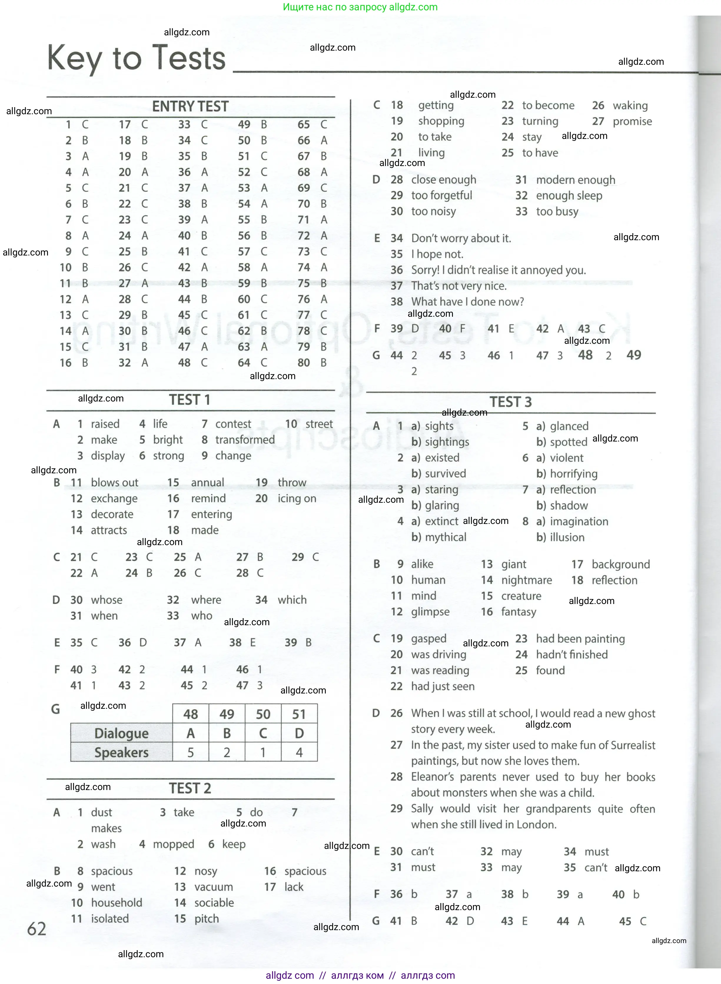 Английский язык (english), 9 класс контрольные задания (test booklet), авторы: Ваулина Юлия Евгеньевна (Vaulina Julia), Дули Дженни (Dooley Jenny), Подоляко Ольга Евгеньевна (Podolyako Olga), Эванс Вирджиния (Evans Virginia), издательство Просвещение, Москва, 2023, страница 62