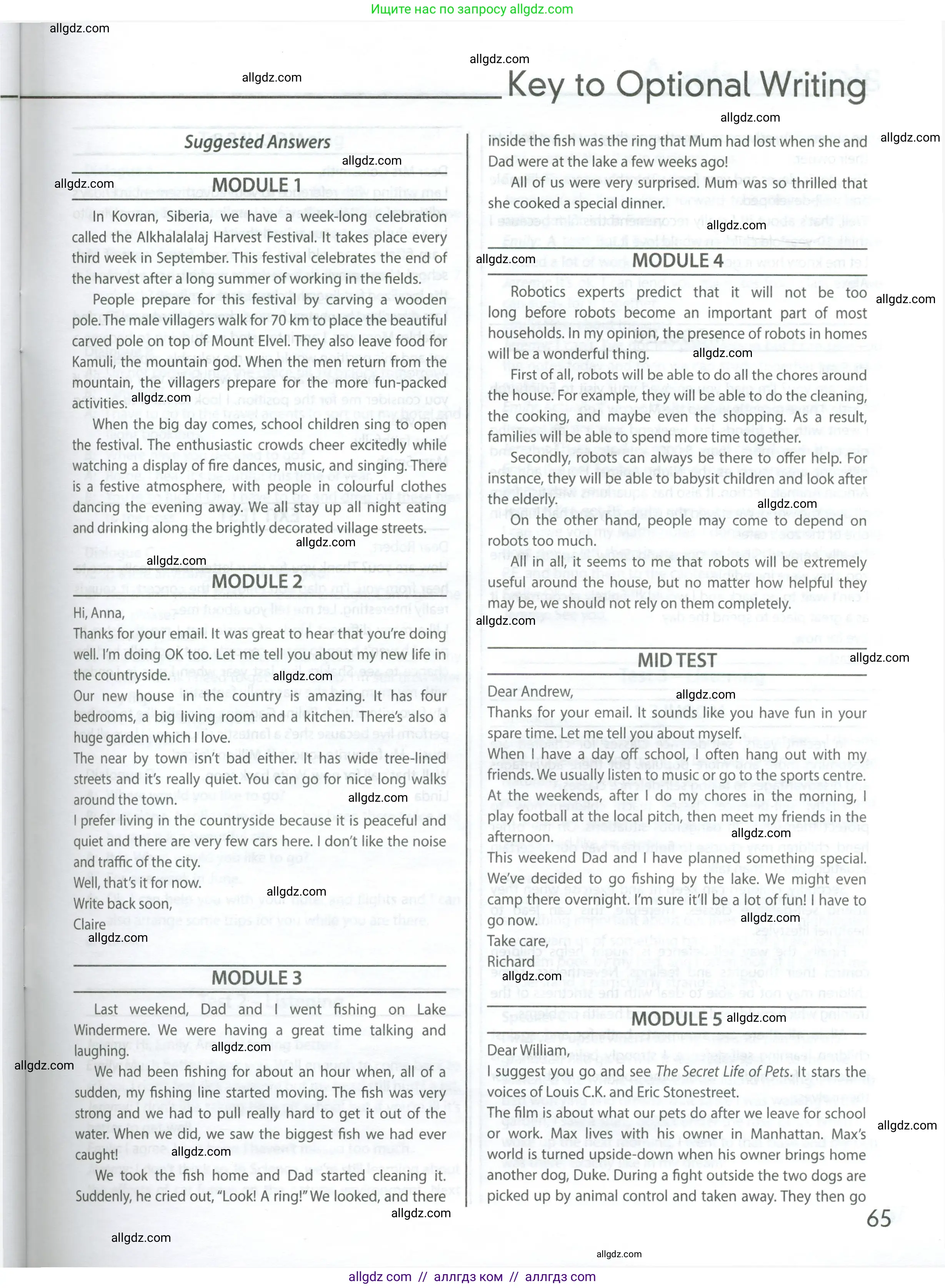 Английский язык (english), 9 класс контрольные задания (test booklet), авторы: Ваулина Юлия Евгеньевна (Vaulina Julia), Дули Дженни (Dooley Jenny), Подоляко Ольга Евгеньевна (Podolyako Olga), Эванс Вирджиния (Evans Virginia), издательство Просвещение, Москва, 2023, страница 65