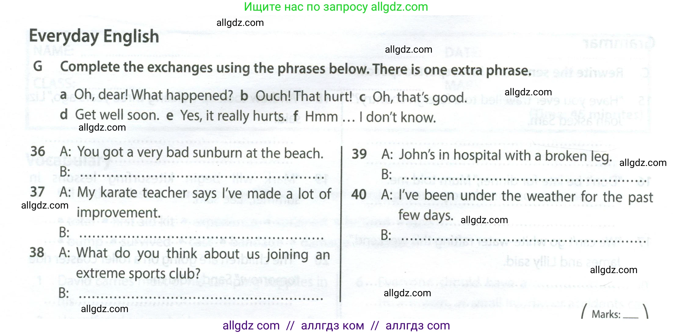 Английский язык (english), 9 класс контрольные задания (test booklet), авторы: Ваулина Юлия Евгеньевна (Vaulina Julia), Дули Дженни (Dooley Jenny), Подоляко Ольга Евгеньевна (Podolyako Olga), Эванс Вирджиния (Evans Virginia), издательство Просвещение, Москва, 2023, страница 44, номер G, Условие 2024