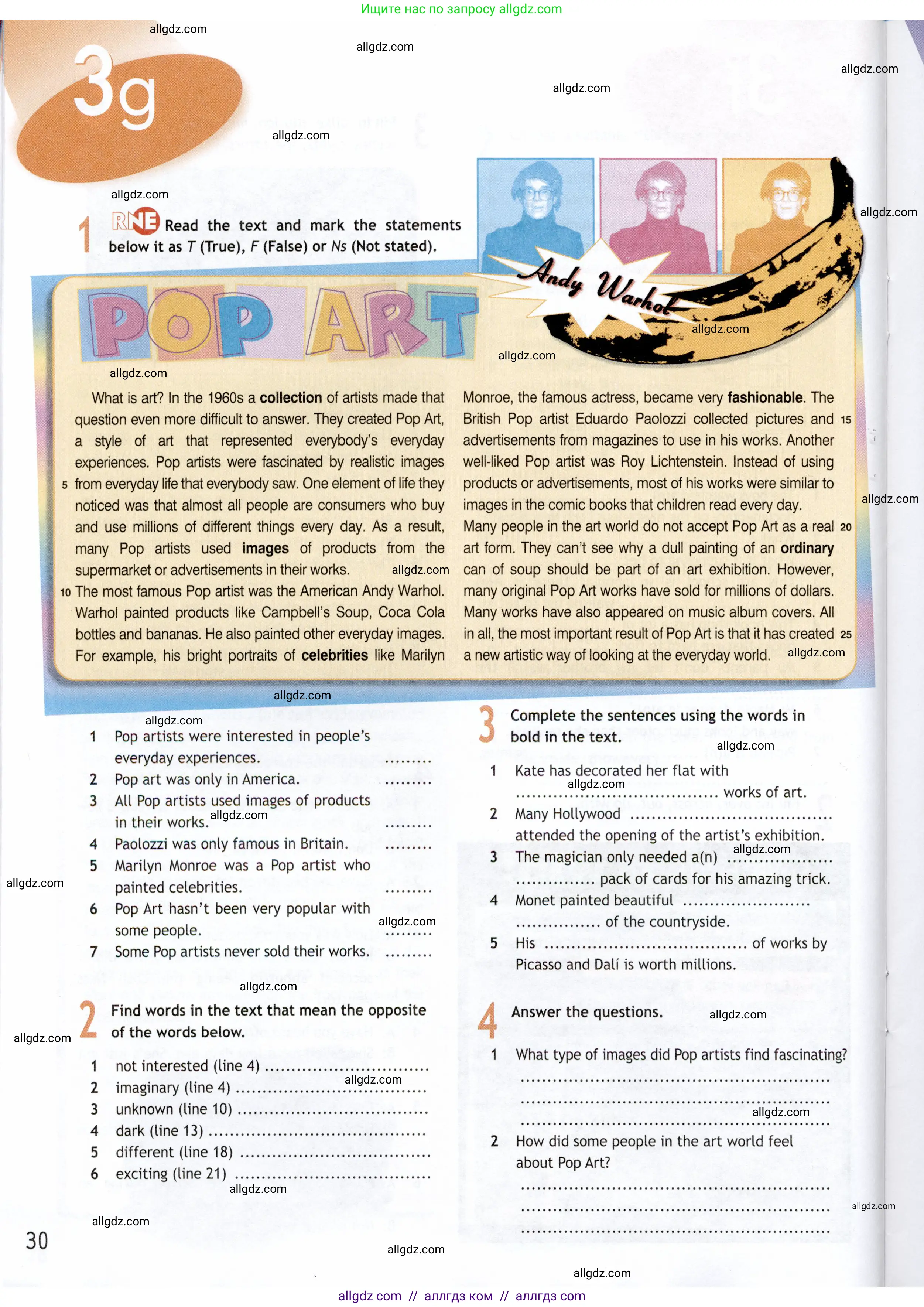 Английский язык (english), 9 класс Рабочая тетрадь (workbook), авторы: Ваулина Юлия Евгеньевна (Vaulina Julia), Дули Дженни (Dooley Jenny), Подоляко Ольга Евгеньевна (Podolyako Olga), Эванс Вирджиния (Evans Virginia), издательство Просвещение, Москва, 2024, страница 30