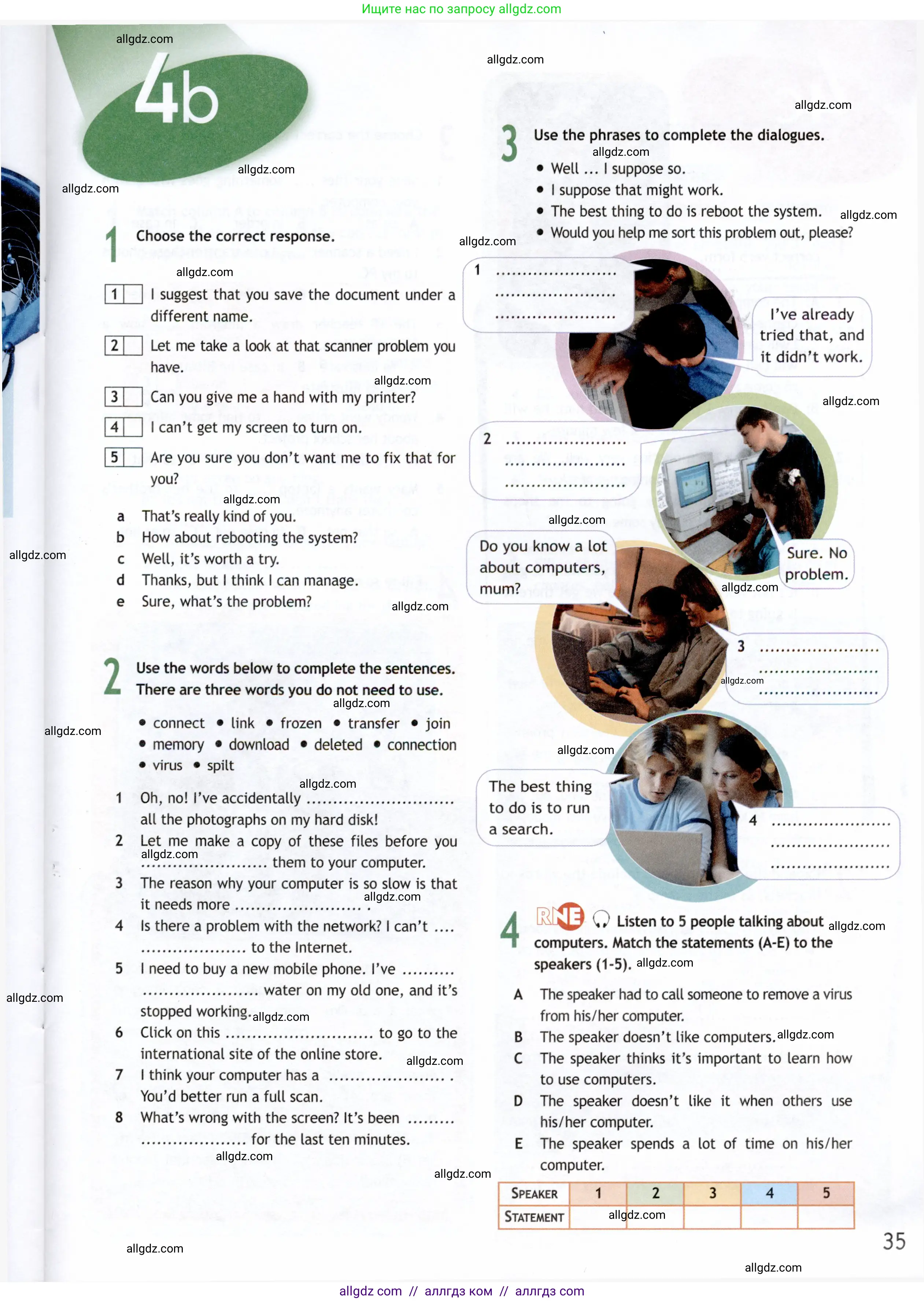 Английский язык (english), 9 класс Рабочая тетрадь (workbook), авторы: Ваулина Юлия Евгеньевна (Vaulina Julia), Дули Дженни (Dooley Jenny), Подоляко Ольга Евгеньевна (Podolyako Olga), Эванс Вирджиния (Evans Virginia), издательство Просвещение, Москва, 2024, страница 35