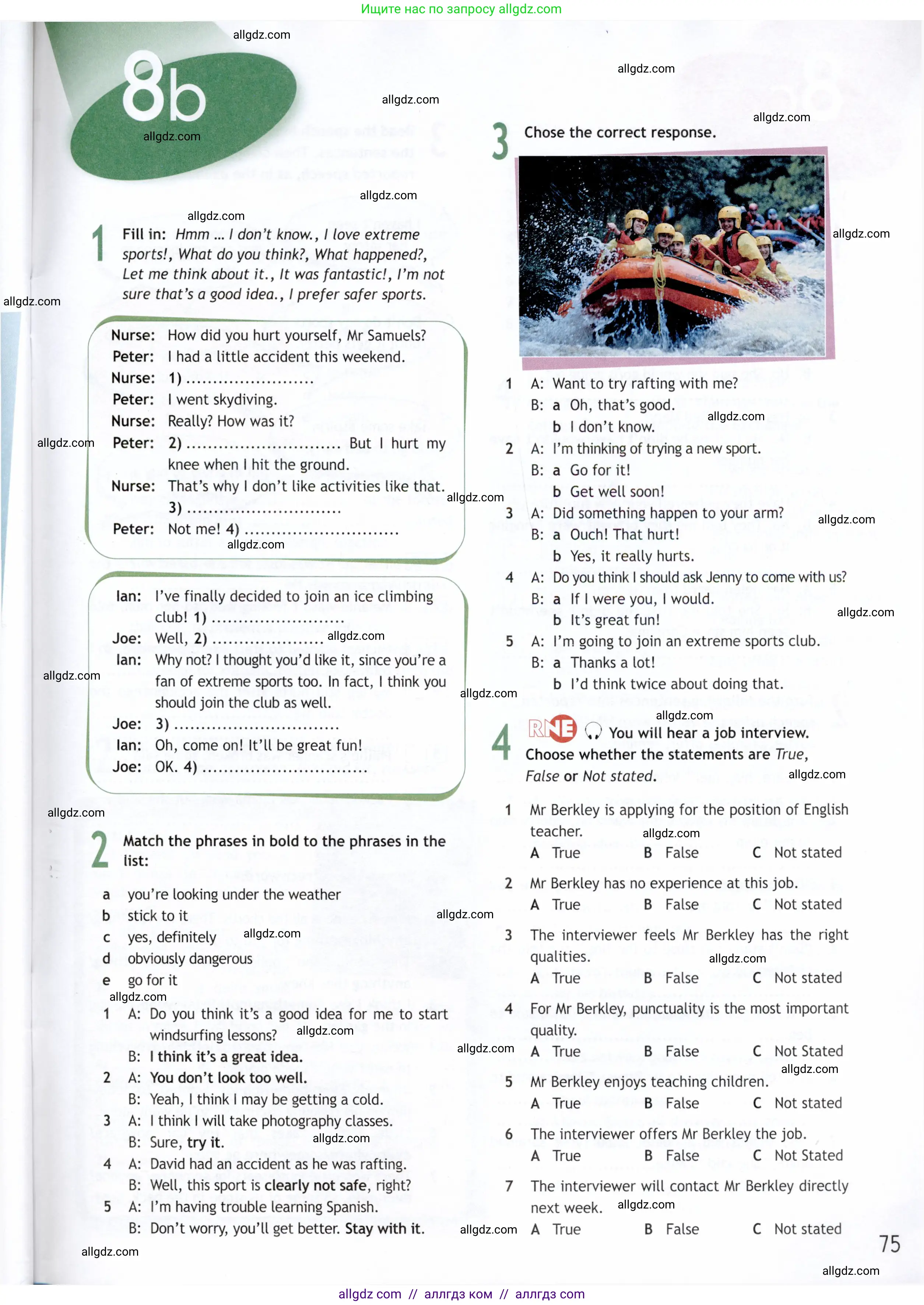 Английский язык (english), 9 класс Рабочая тетрадь (workbook), авторы: Ваулина Юлия Евгеньевна (Vaulina Julia), Дули Дженни (Dooley Jenny), Подоляко Ольга Евгеньевна (Podolyako Olga), Эванс Вирджиния (Evans Virginia), издательство Просвещение, Москва, 2024, страница 75