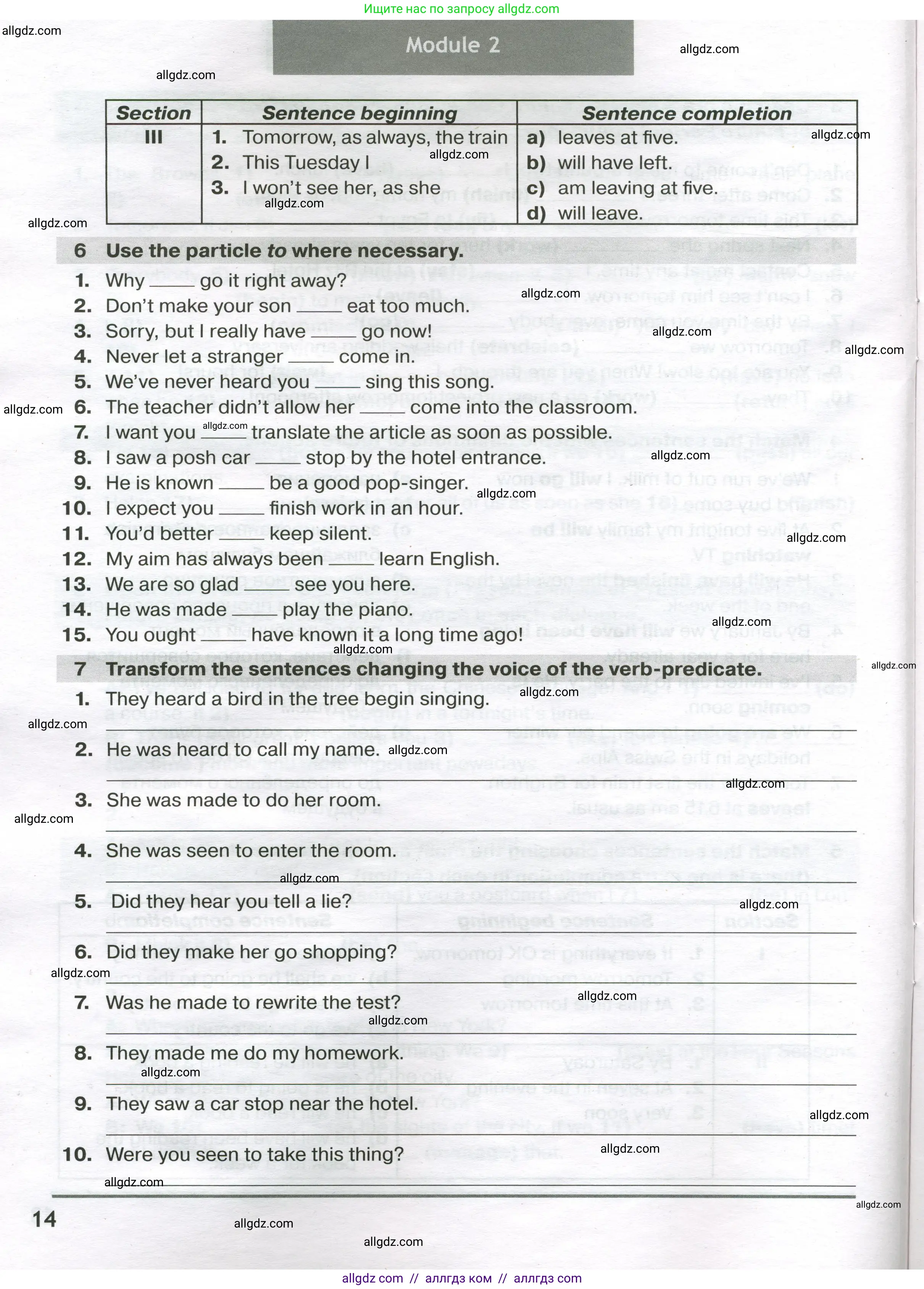 Английский язык (english), 9 класс сборник грамматических упражнений, авторы: Иняшкин Станислав Геннадьевич, Комиссаров Константин Вячеславович, издательство Просвещение, Москва, 2024, белого цвета, страница 14