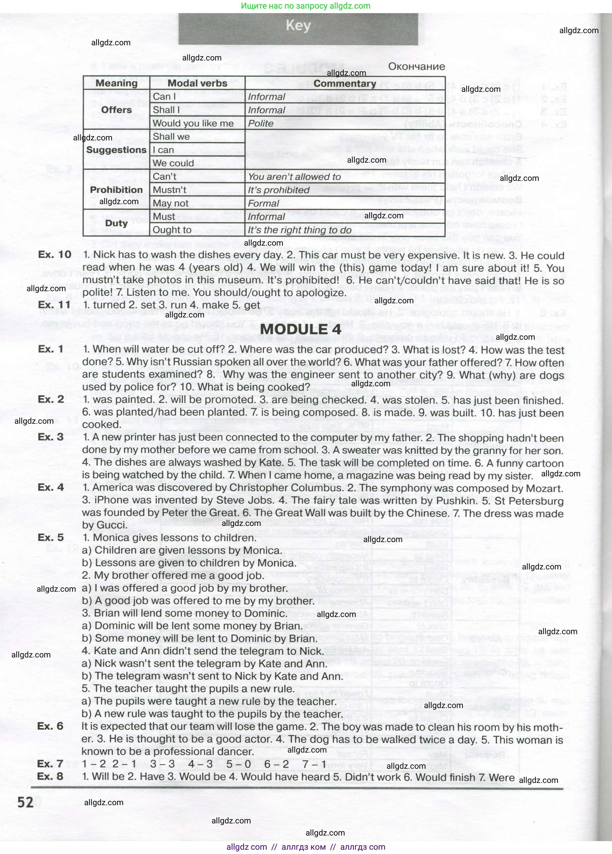 Английский язык (english), 9 класс сборник грамматических упражнений, авторы: Иняшкин Станислав Геннадьевич, Комиссаров Константин Вячеславович, издательство Просвещение, Москва, 2024, белого цвета, страница 52