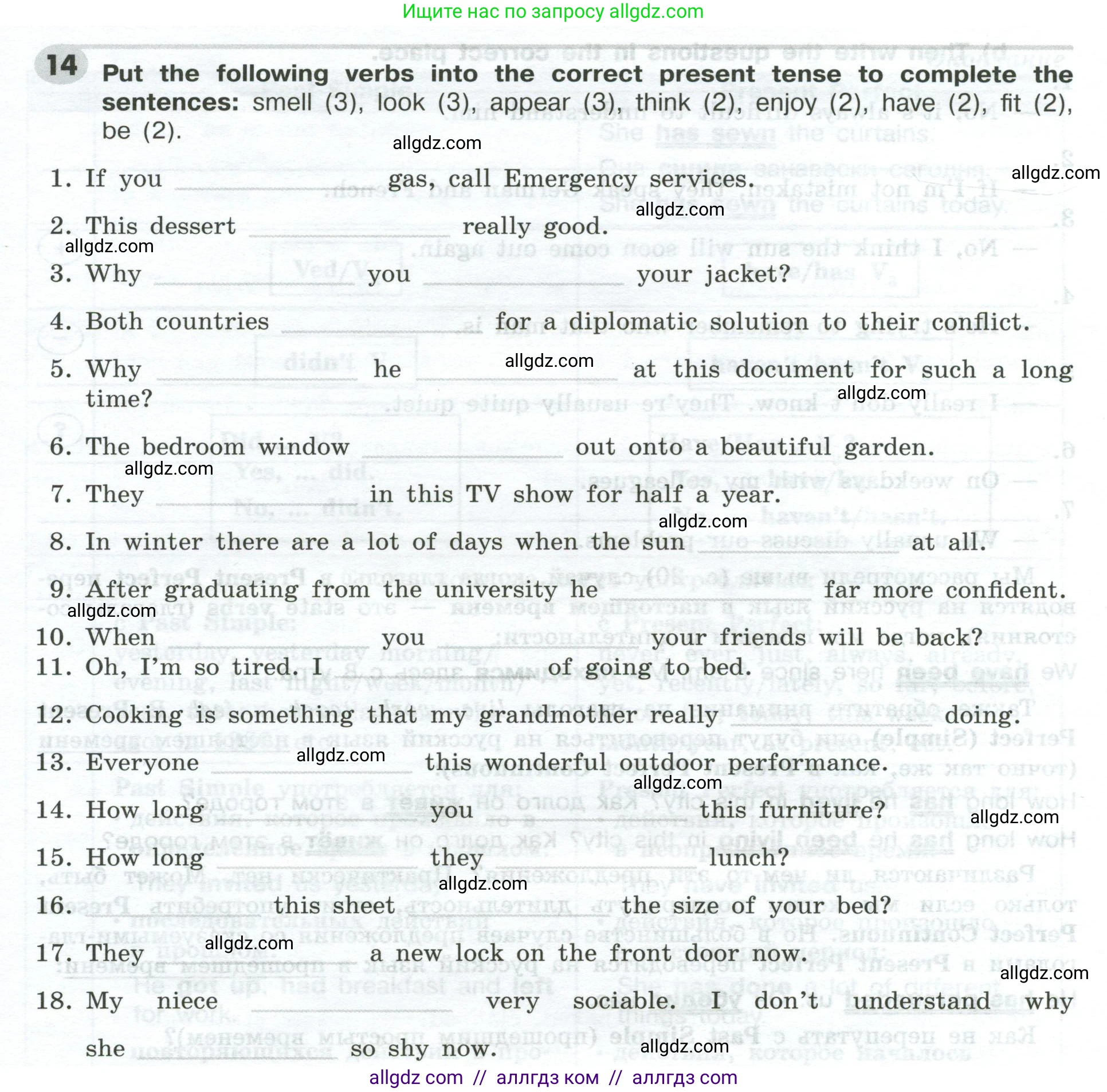 Английский язык (english), 9 класс Грамматический тренажёр, автор: Тимофеева Светлана Леонидовна, издательство Просвещение, Москва, 2024, страница 23, номер 14, Условие 2024-2027